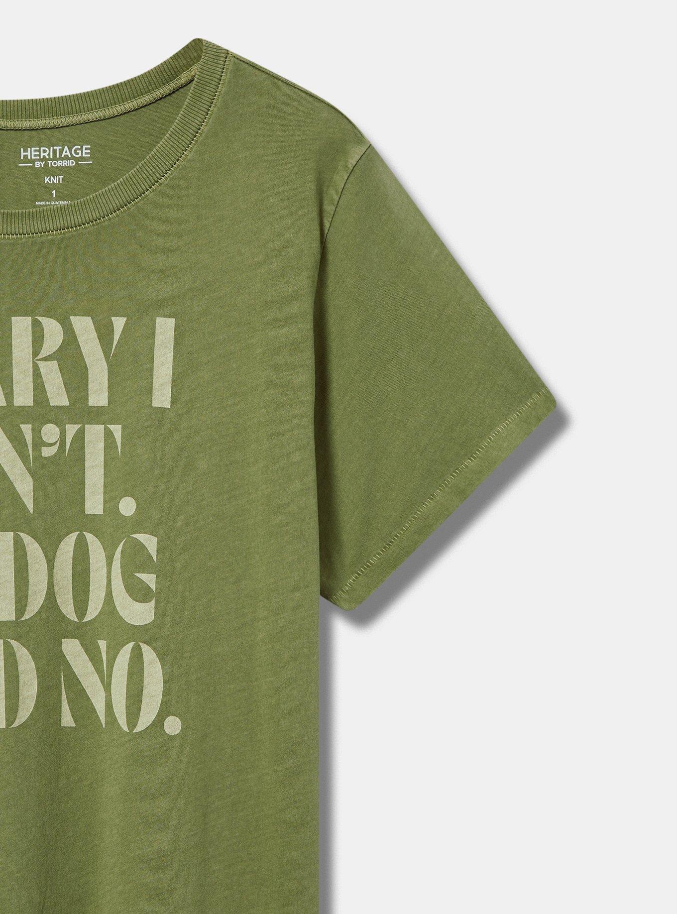 Dog Said No Classic Fit Heritage Jersey Crew Tee, OLIVINE, alternate