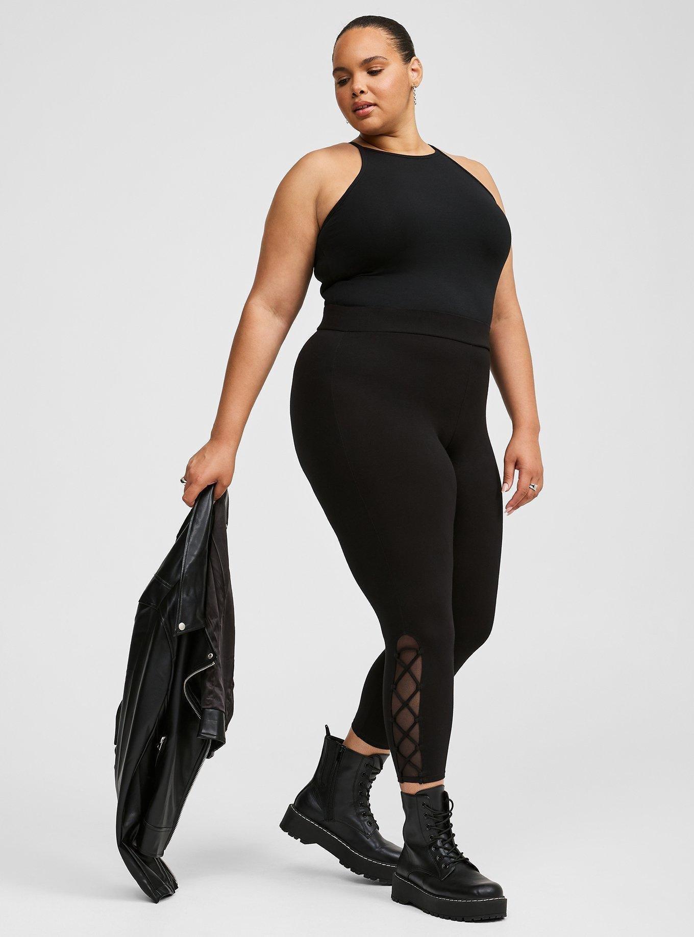 Plus Size Signature Waist Crop Mesh Back Legging Torrid