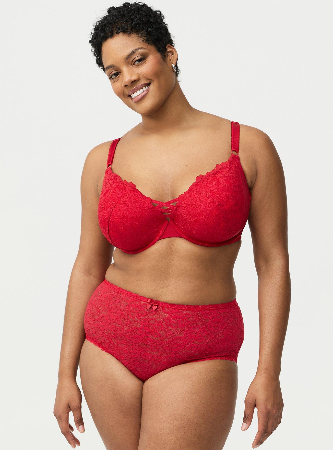 XO Plunge Push-Up Lace Bra, JESTER RED, alternate