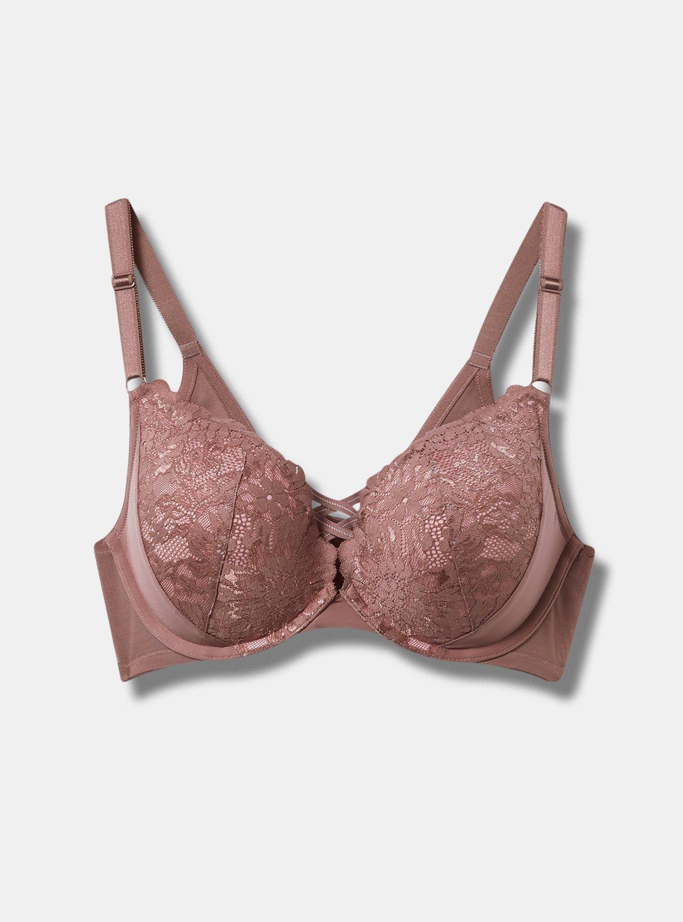 XO Plunge Push Up Floral Lace Bra