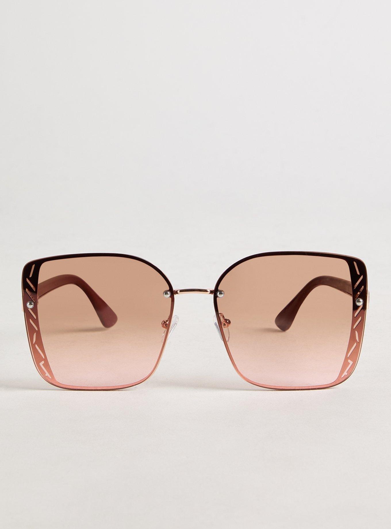 Rimless Ombre Lens Sunglasses