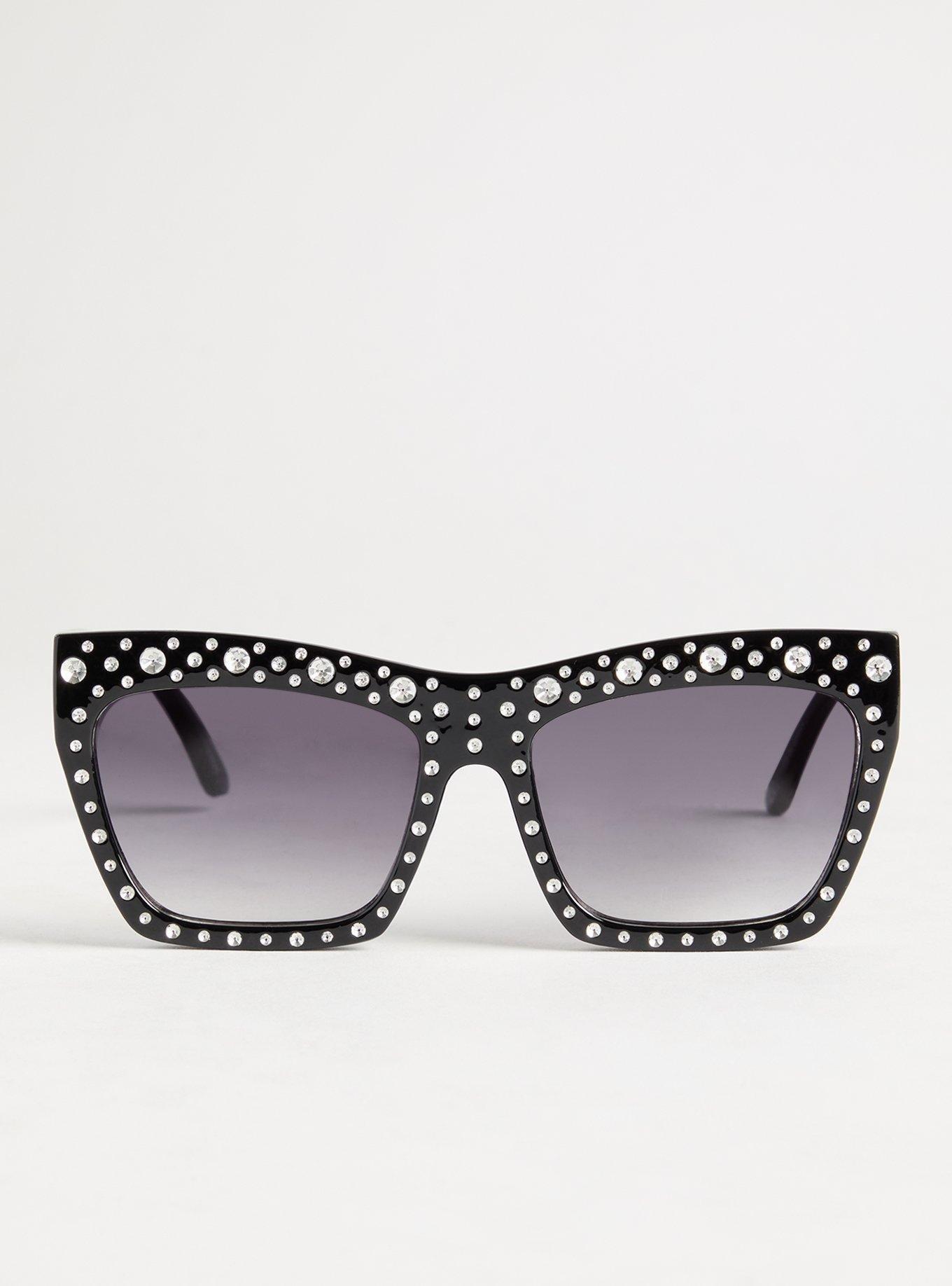 Square Cateye Smoke Lens Sunglasses