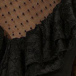 Tiered Mock Neck Midi Dress, DEEP BLACK, swatch
