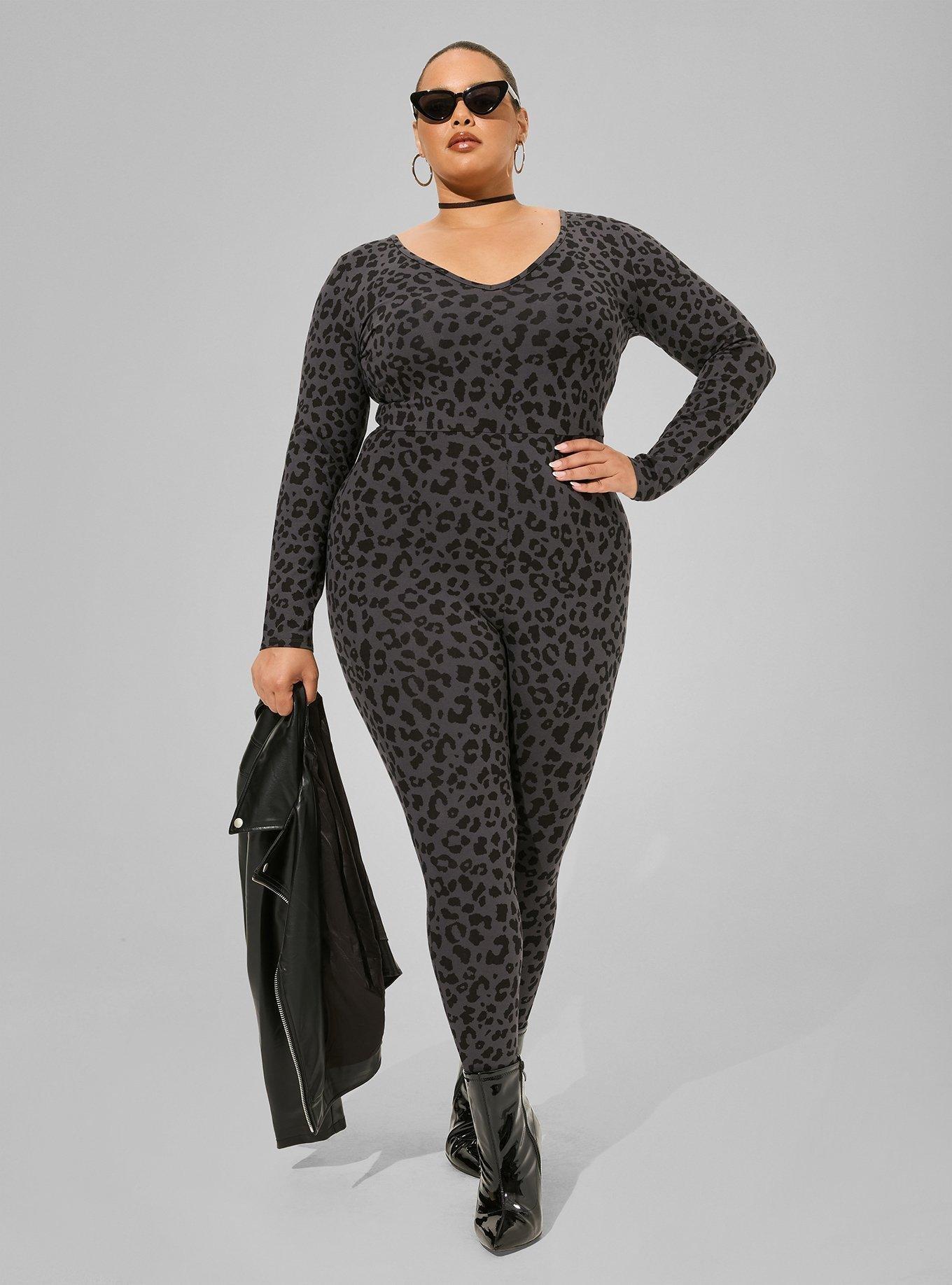 Leopard Long Sleeve Liquid Bodysuit