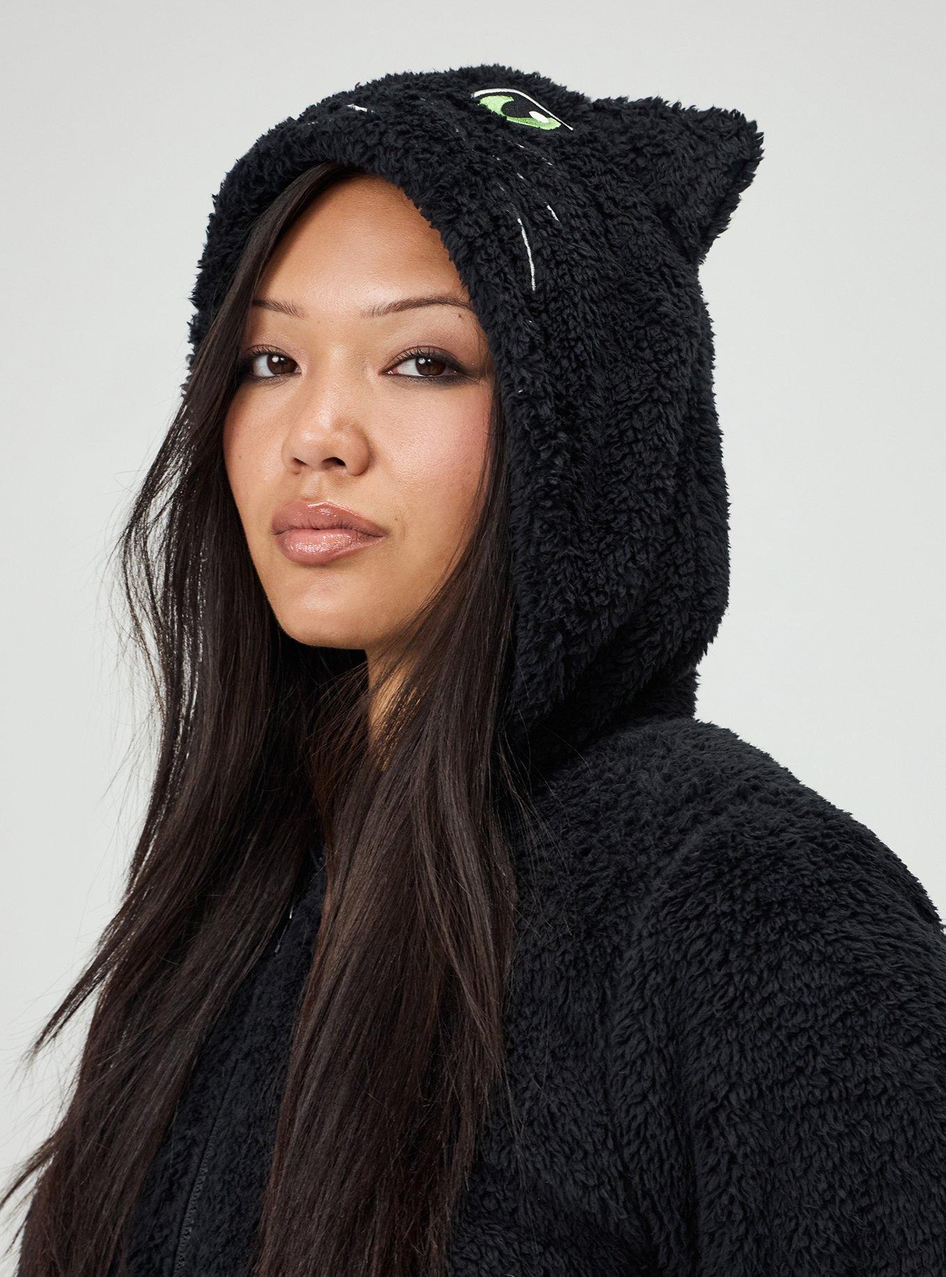 HONEY MEW フード付きドレス XSサイズ ブラック Plus Size - Halloween Fuzzy Cat Hoodie - Torrid