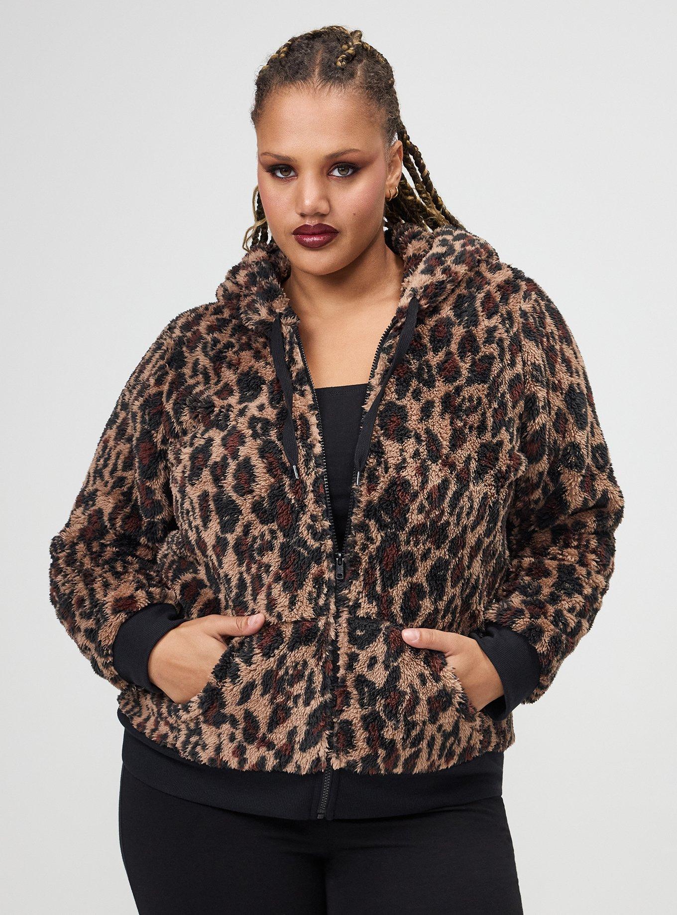 Halloween Fuzzy Cat Hoodie, SWEEPING LEOPARD BROWN, alternate