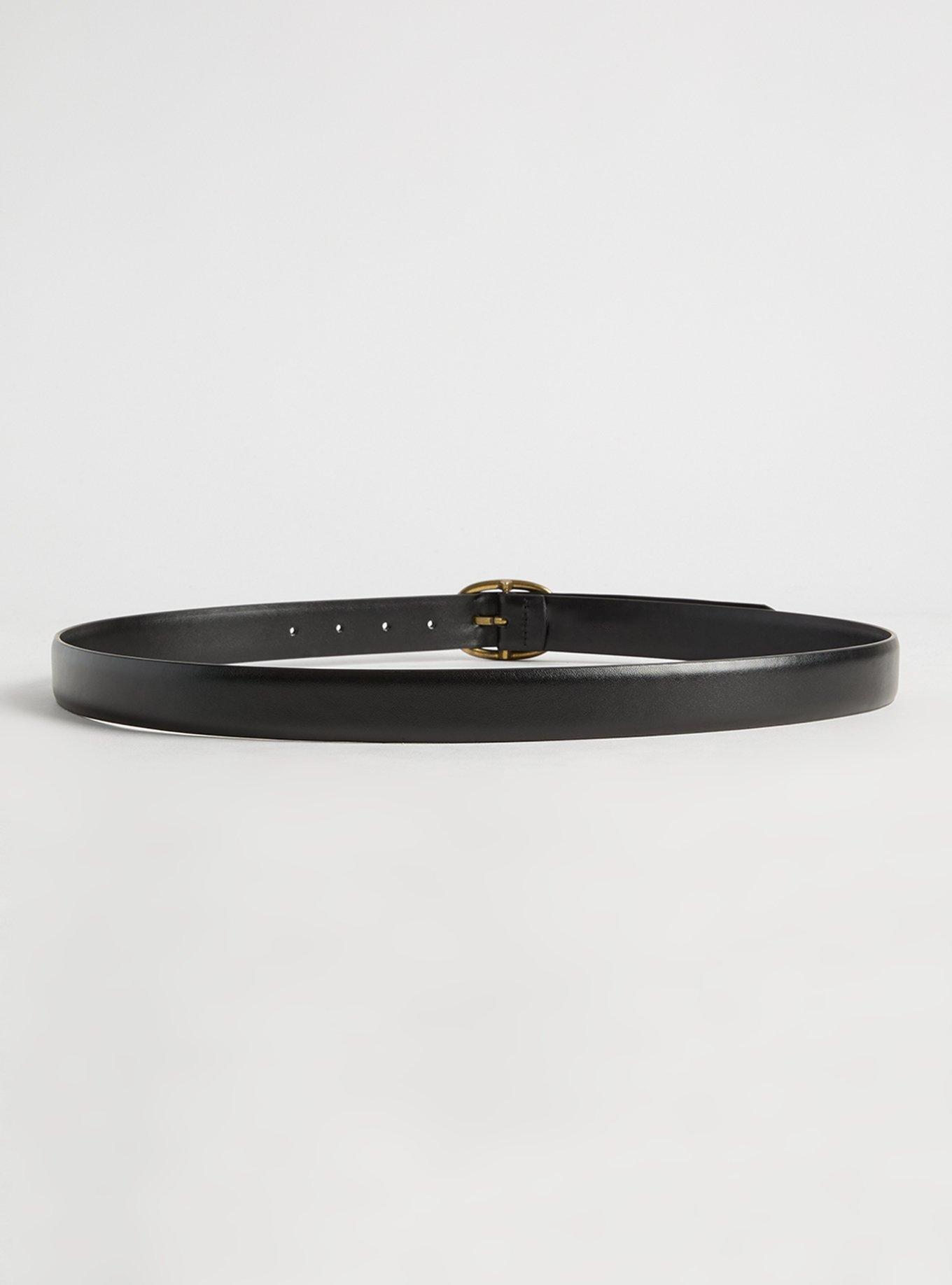 Oval Buckle Denim Belt