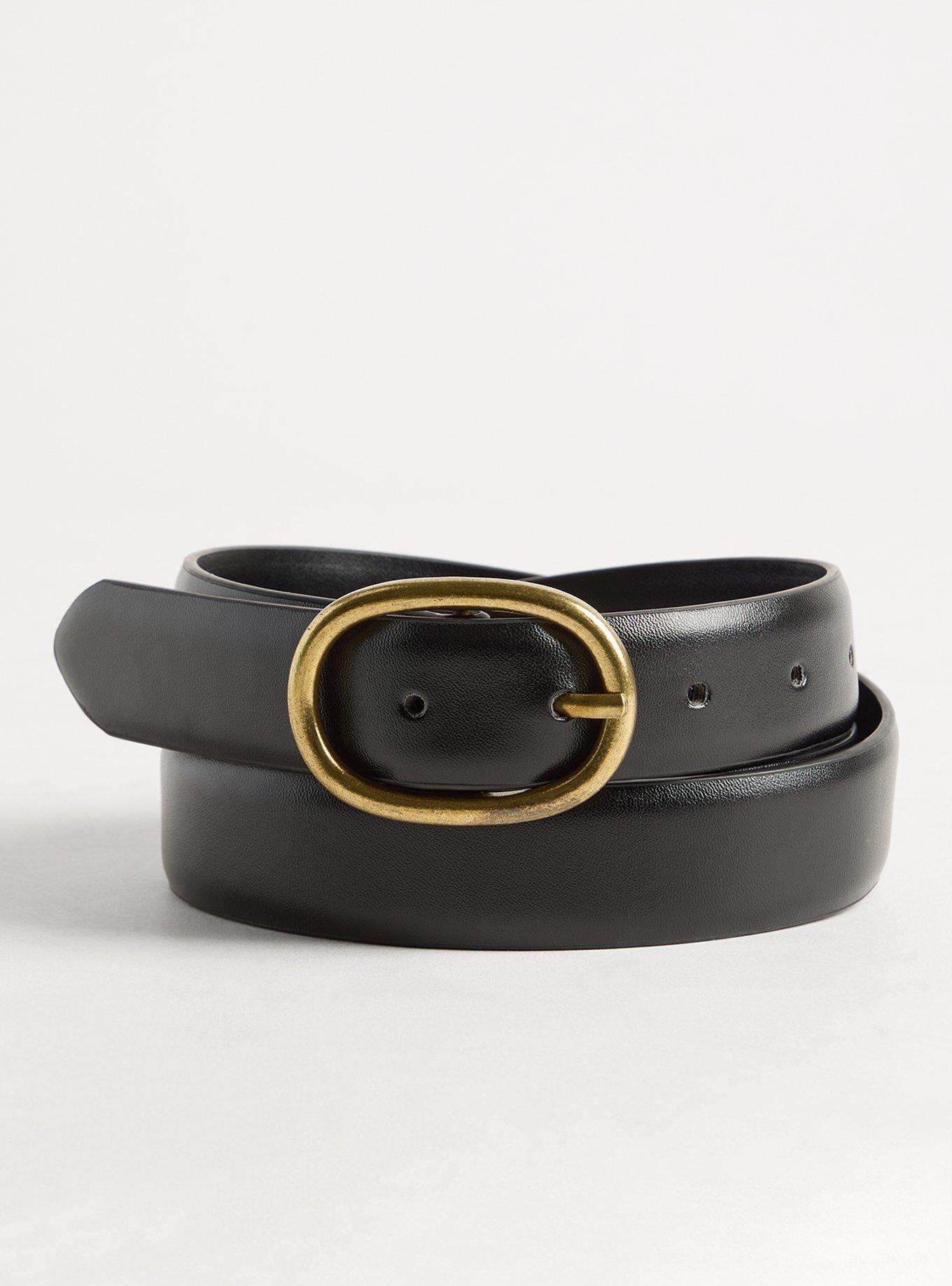 Oval Buckle Denim Belt