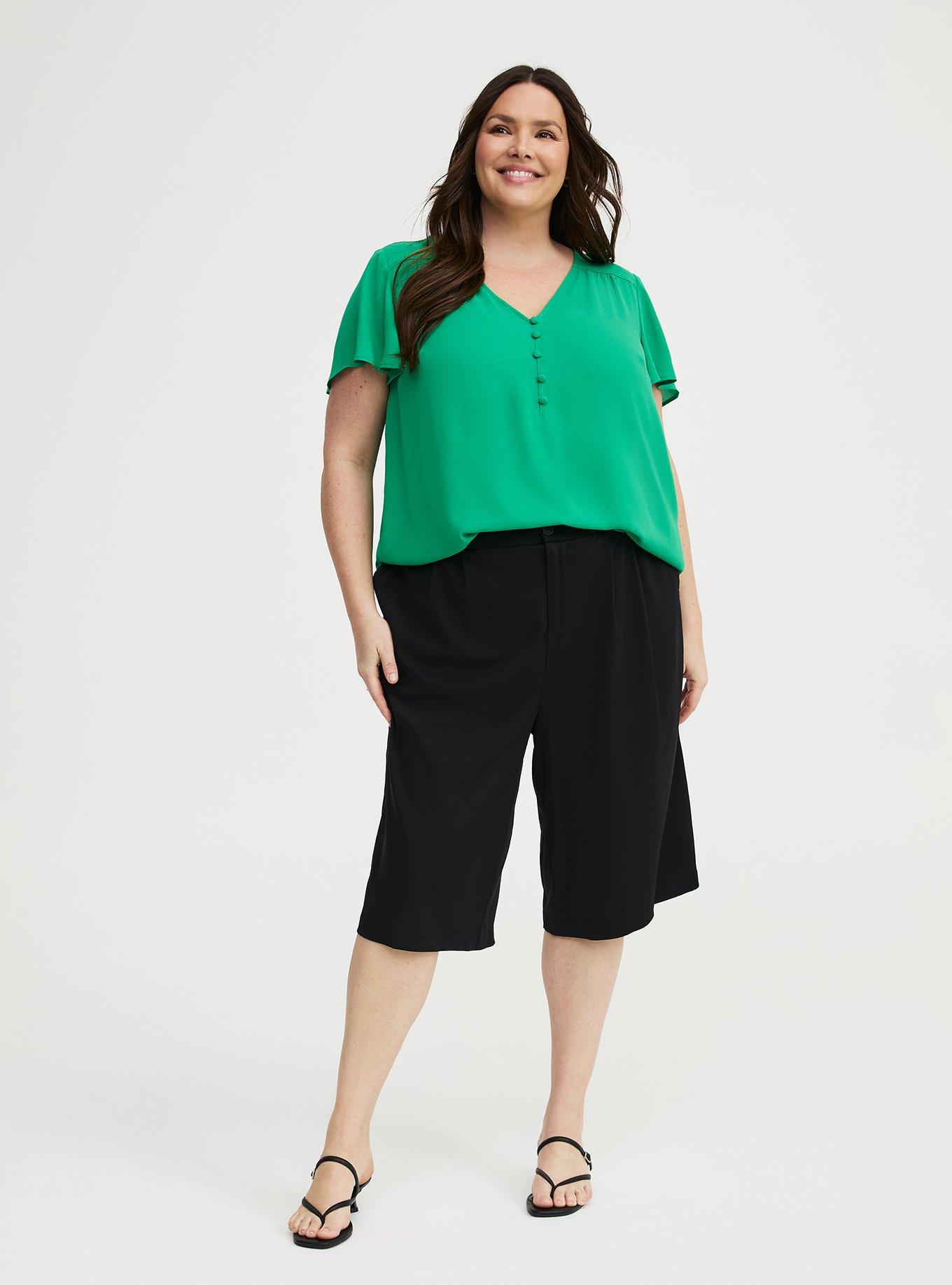 Harper Georgette Pullover Flutter Sleeve Blouse, JELLY BEAN, alternate