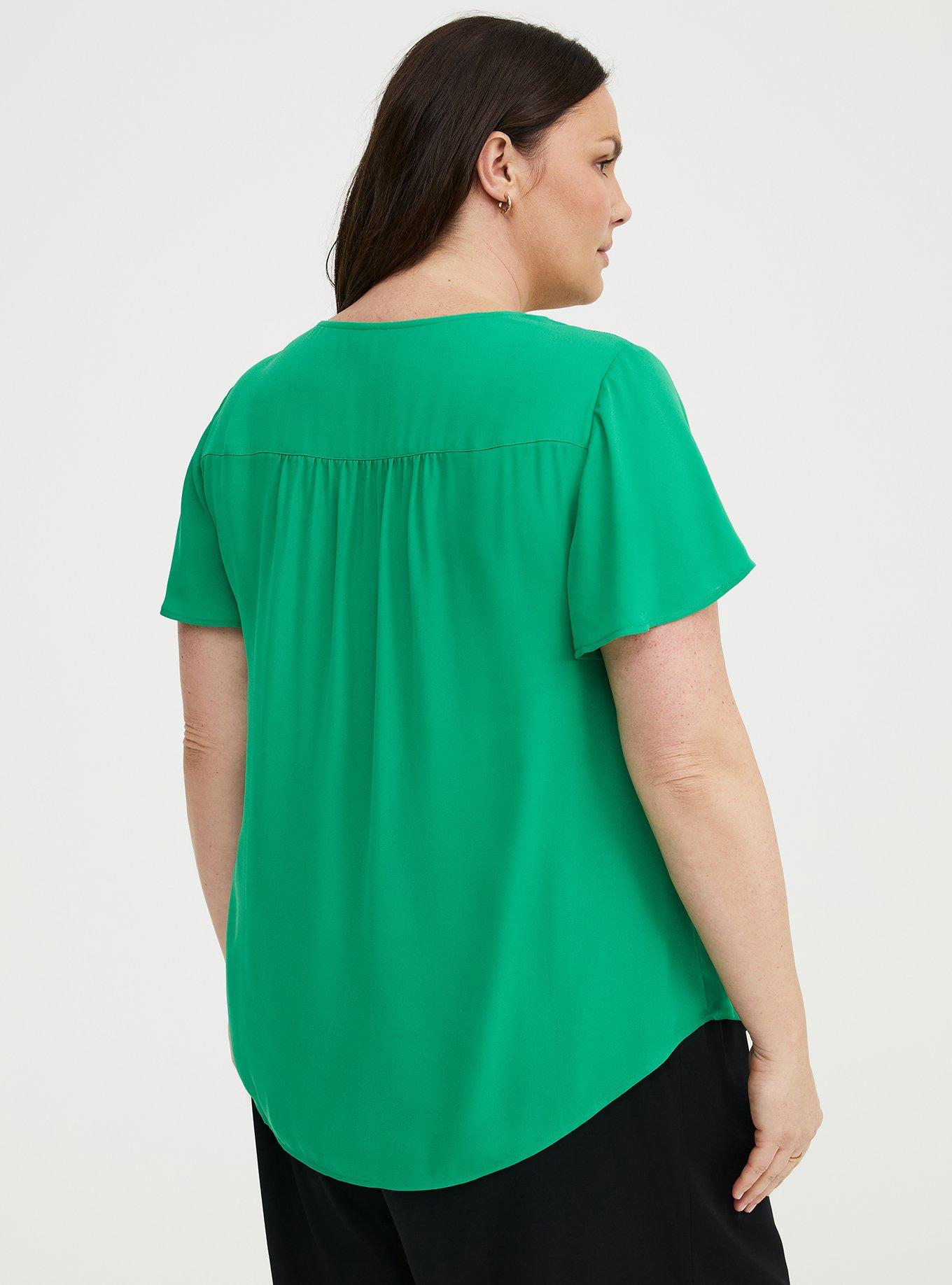 Harper Georgette Pullover Flutter Sleeve Blouse, JELLY BEAN, alternate