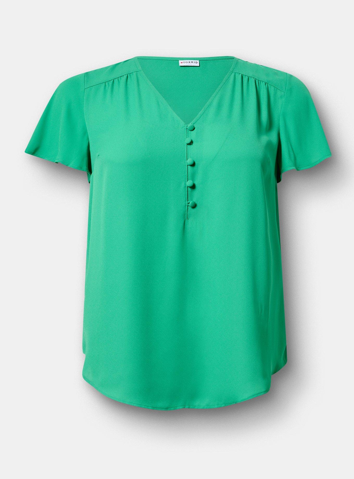 Harper Georgette Pullover Flutter Sleeve Blouse, JELLY BEAN, hi-res