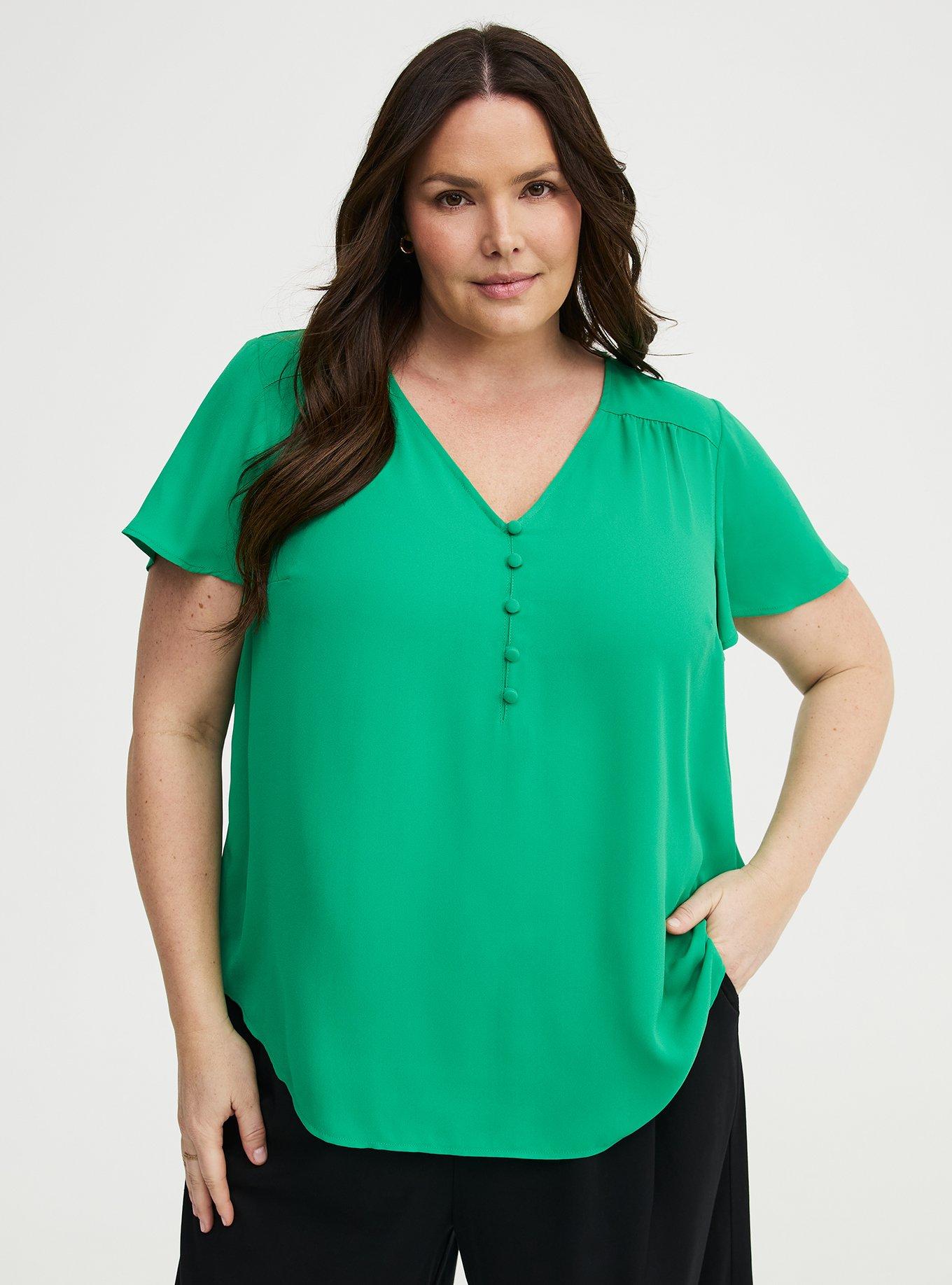 Harper Georgette Pullover Flutter Sleeve Blouse, JELLY BEAN, hi-res