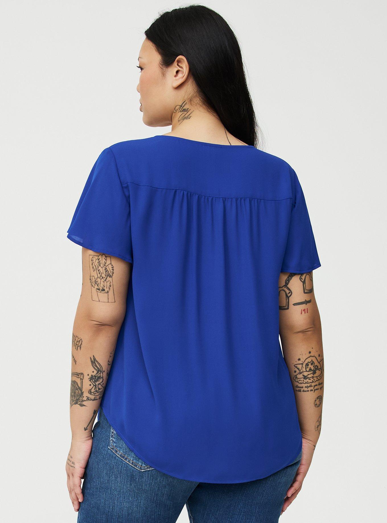 Harper Georgette Pullover Flutter Sleeve Blouse, SURF THE WEB, alternate