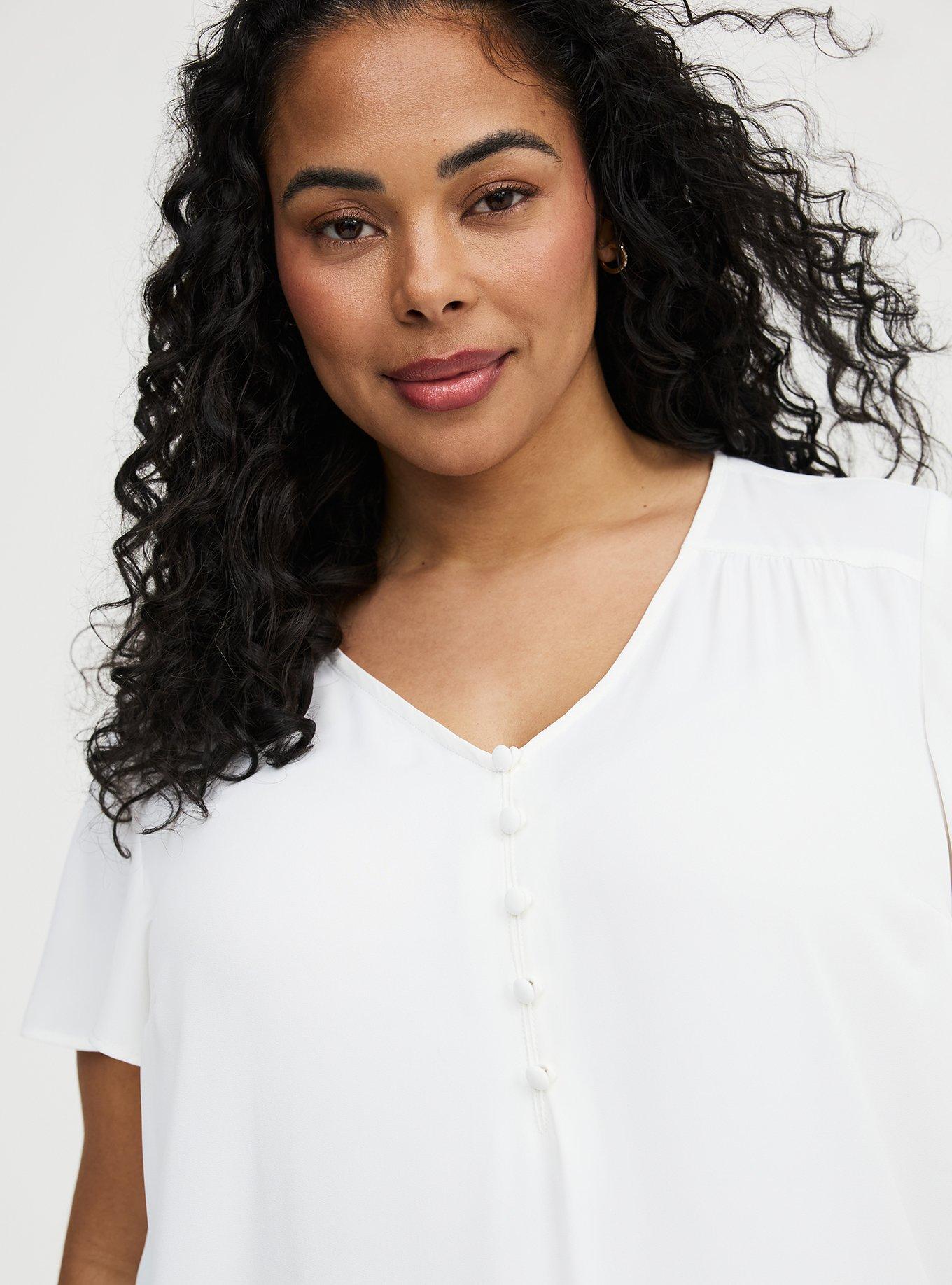 Harper Georgette Pullover Flutter Sleeve Blouse, BLANC DE BLANC, alternate