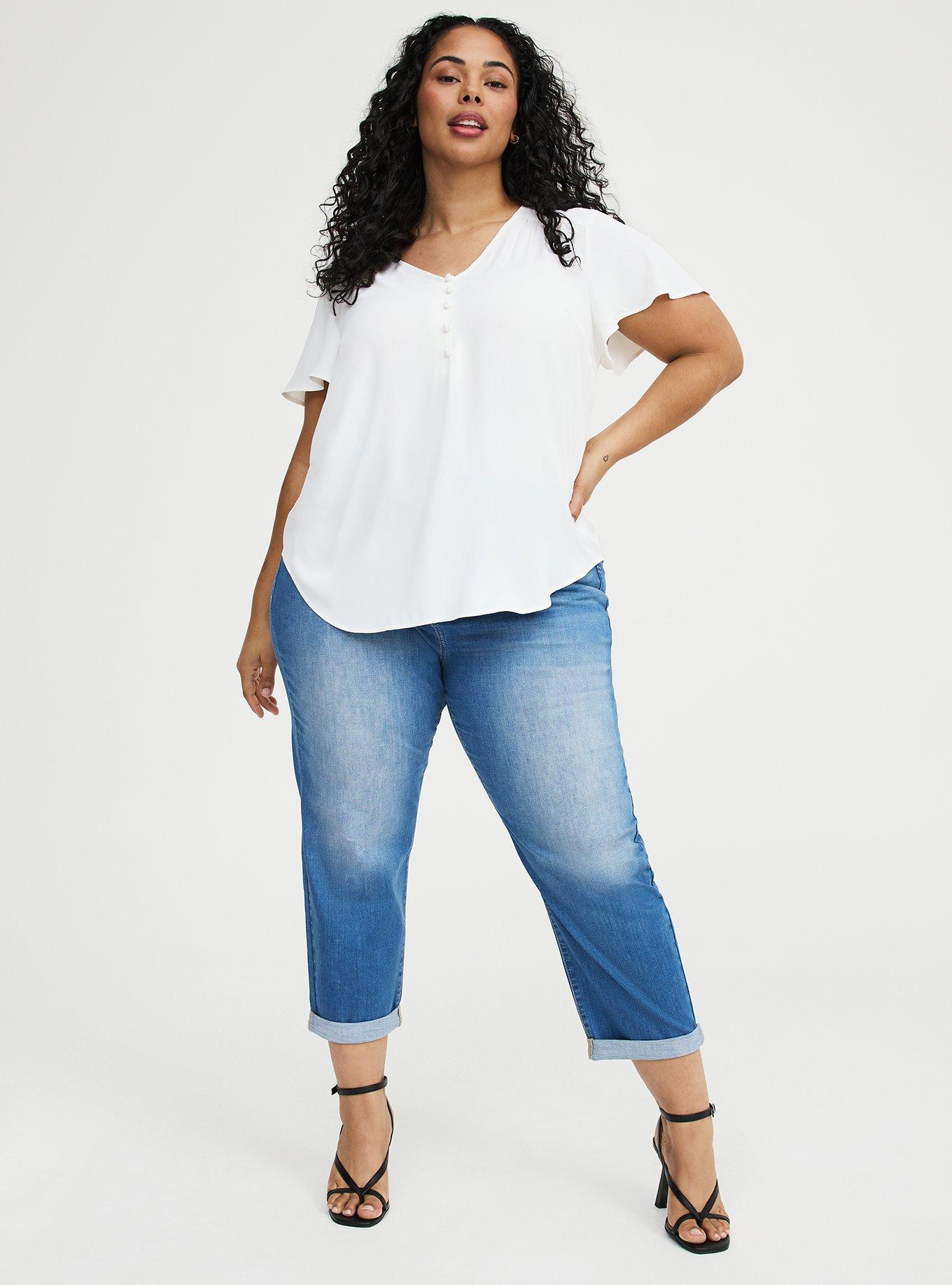 Harper Georgette Pullover Flutter Sleeve Blouse, BLANC DE BLANC, alternate