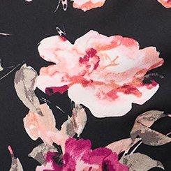 Harper Georgette Pullover Flutter Sleeve Blouse, AURA FLORAL BLACK, swatch