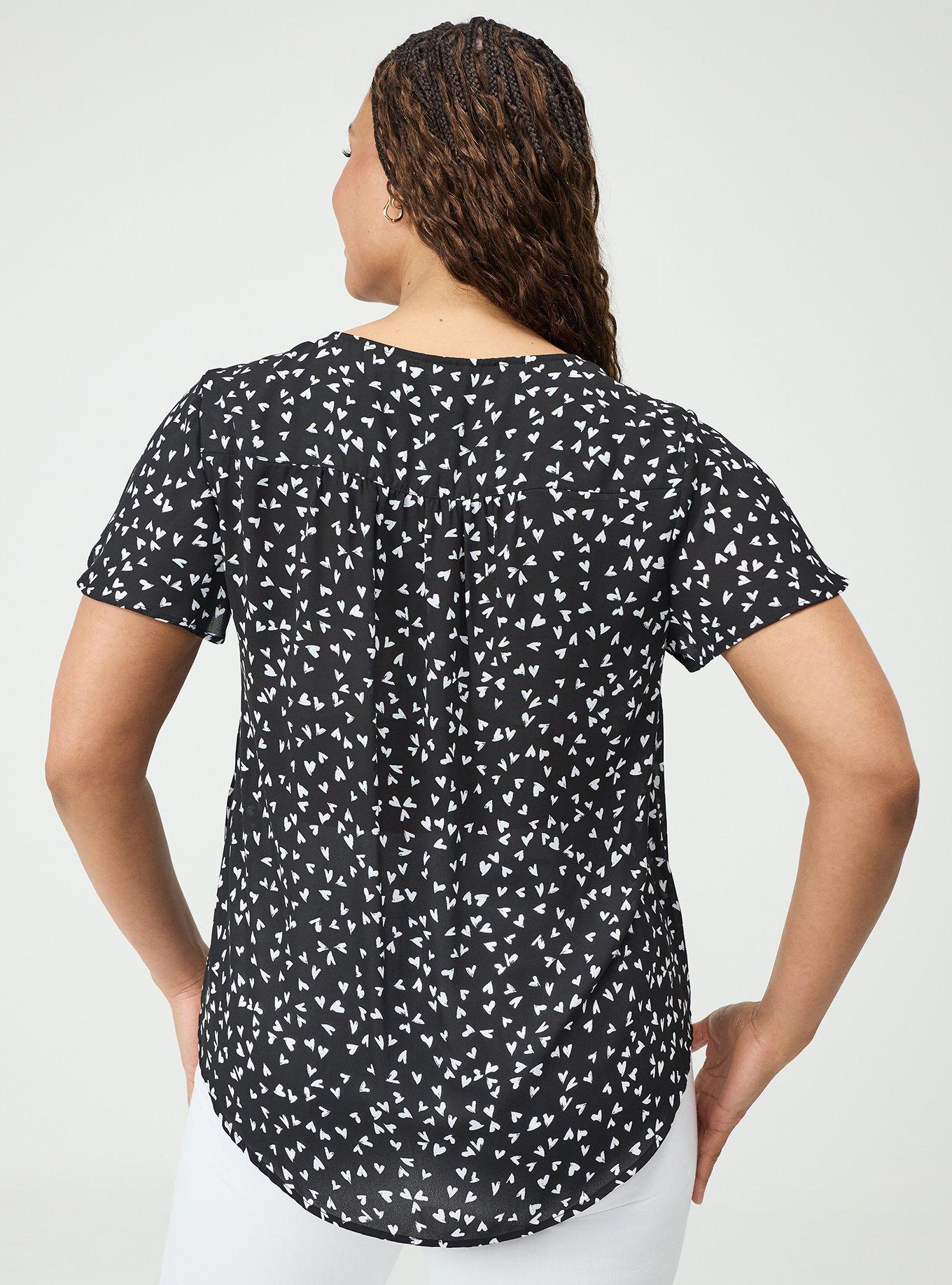Harper Georgette Pullover Flutter Sleeve Blouse, LONELY HEARTS BLACK, alternate