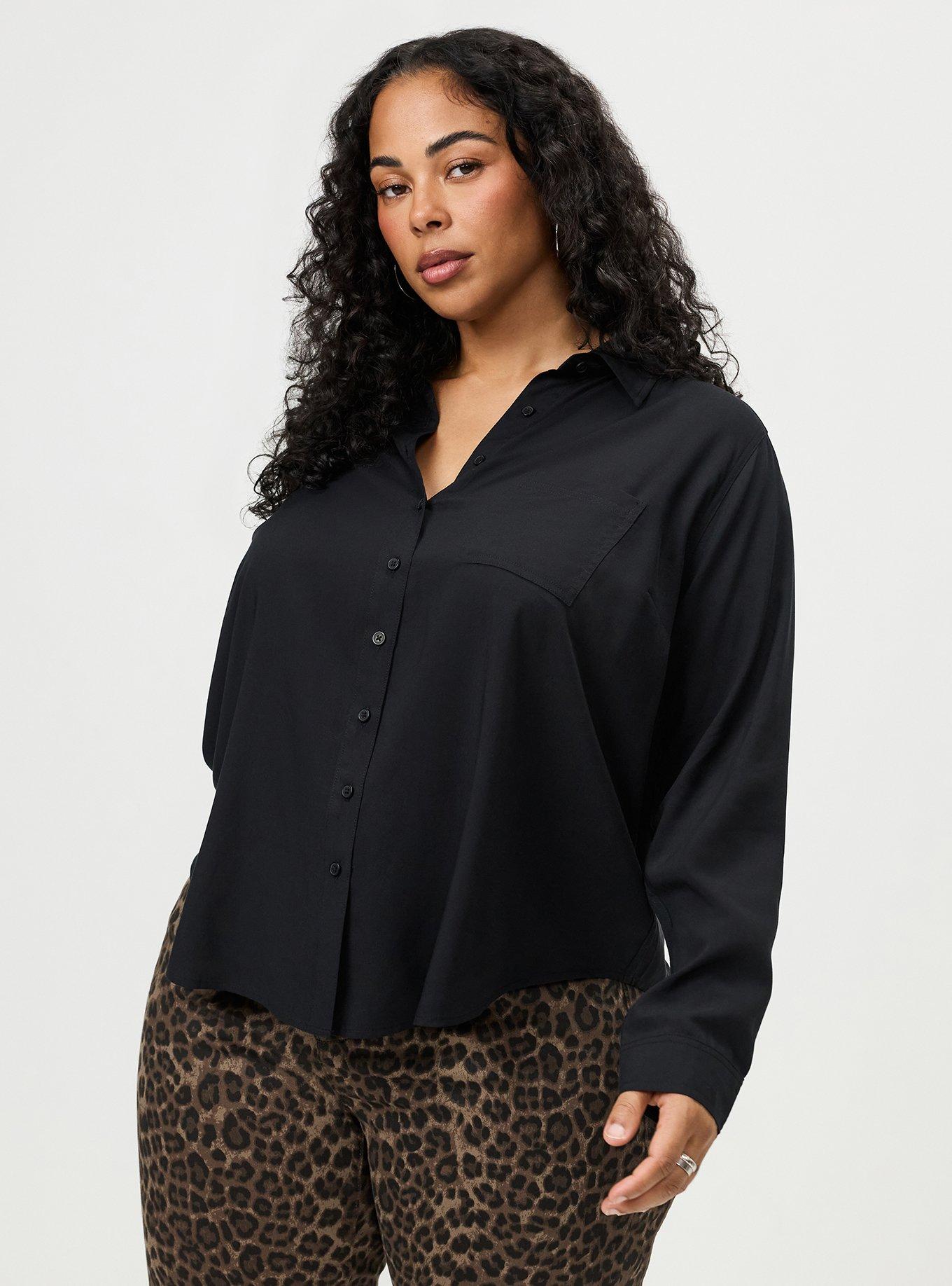 Lizzie Challis Button Up Shirt, DEEP BLACK, alternate