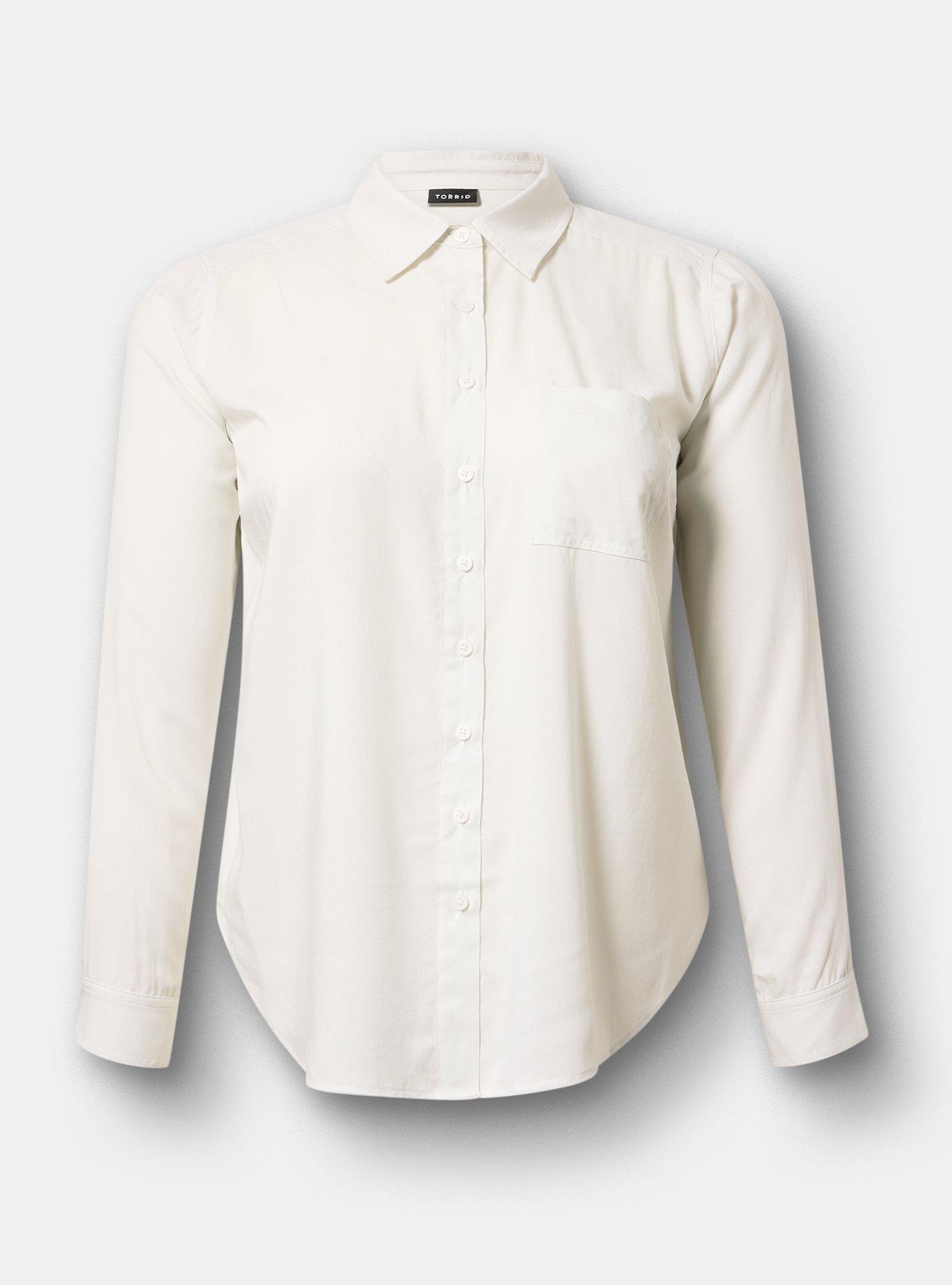 Lizzie Challis Button Up Shirt, BLANC DE BLANC, flat