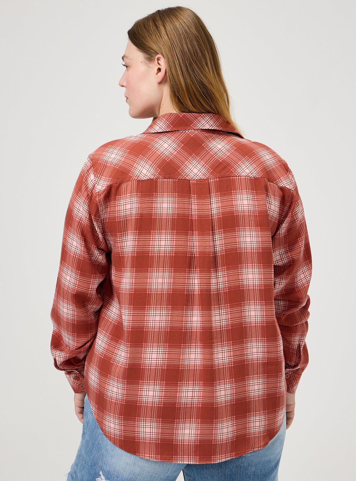 Lizzie Challis Button Up Shirt, AMELIA PLAID BRICK, alternate