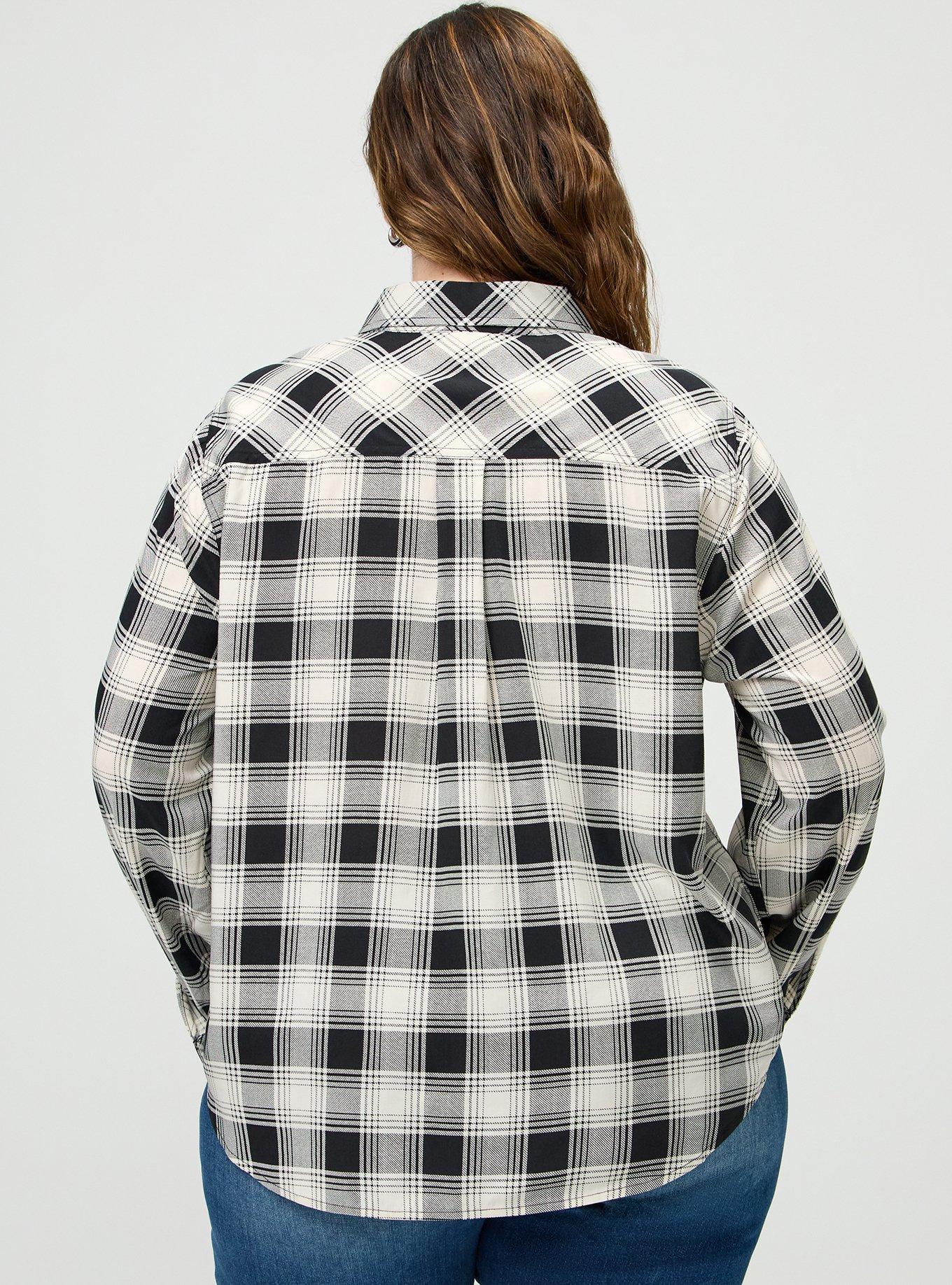 Lizzie Challis Button Up Shirt, LOLLY PLAID IVORY, alternate