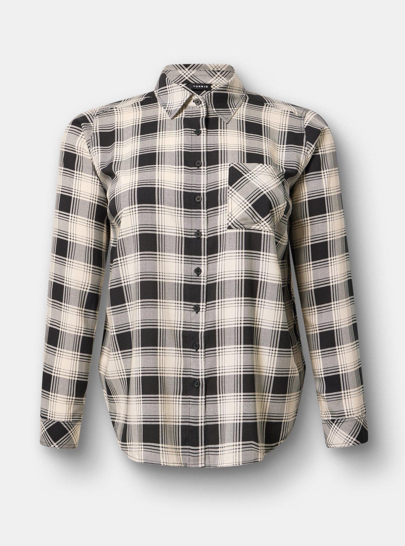 Lizzie Challis Button Up Shirt, LOLLY PLAID IVORY, hi-res