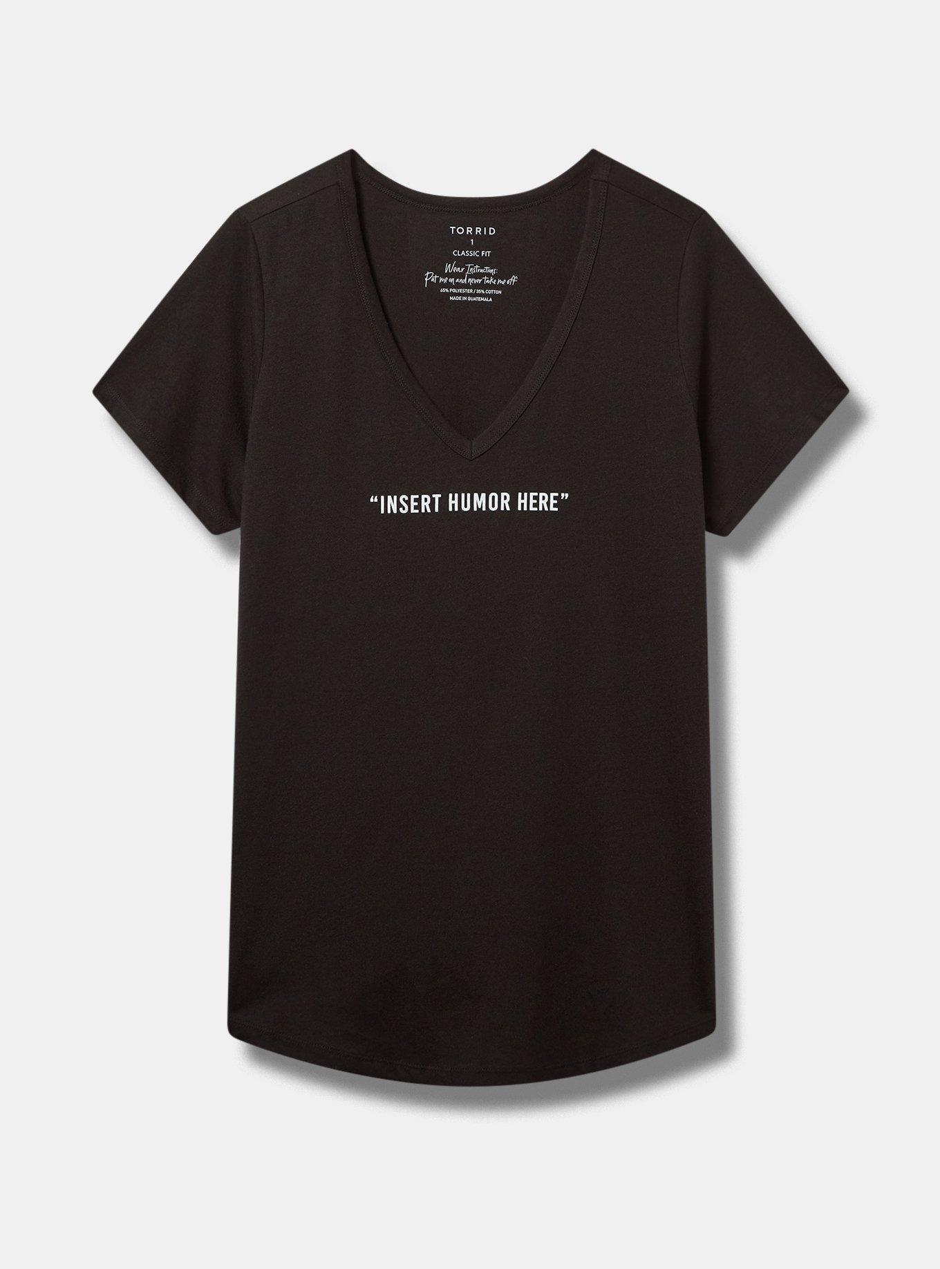 Plus Size - Insert Humor Classic Fit Signature Jersey V-Neck Tee - Torrid