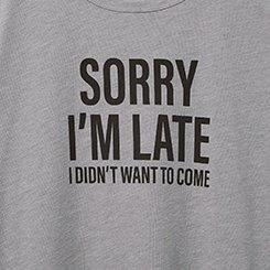 Sorry Late Classic Fit Signature Jersey V-Neck Tee, MEDIUM HEATHER GREY, swatch