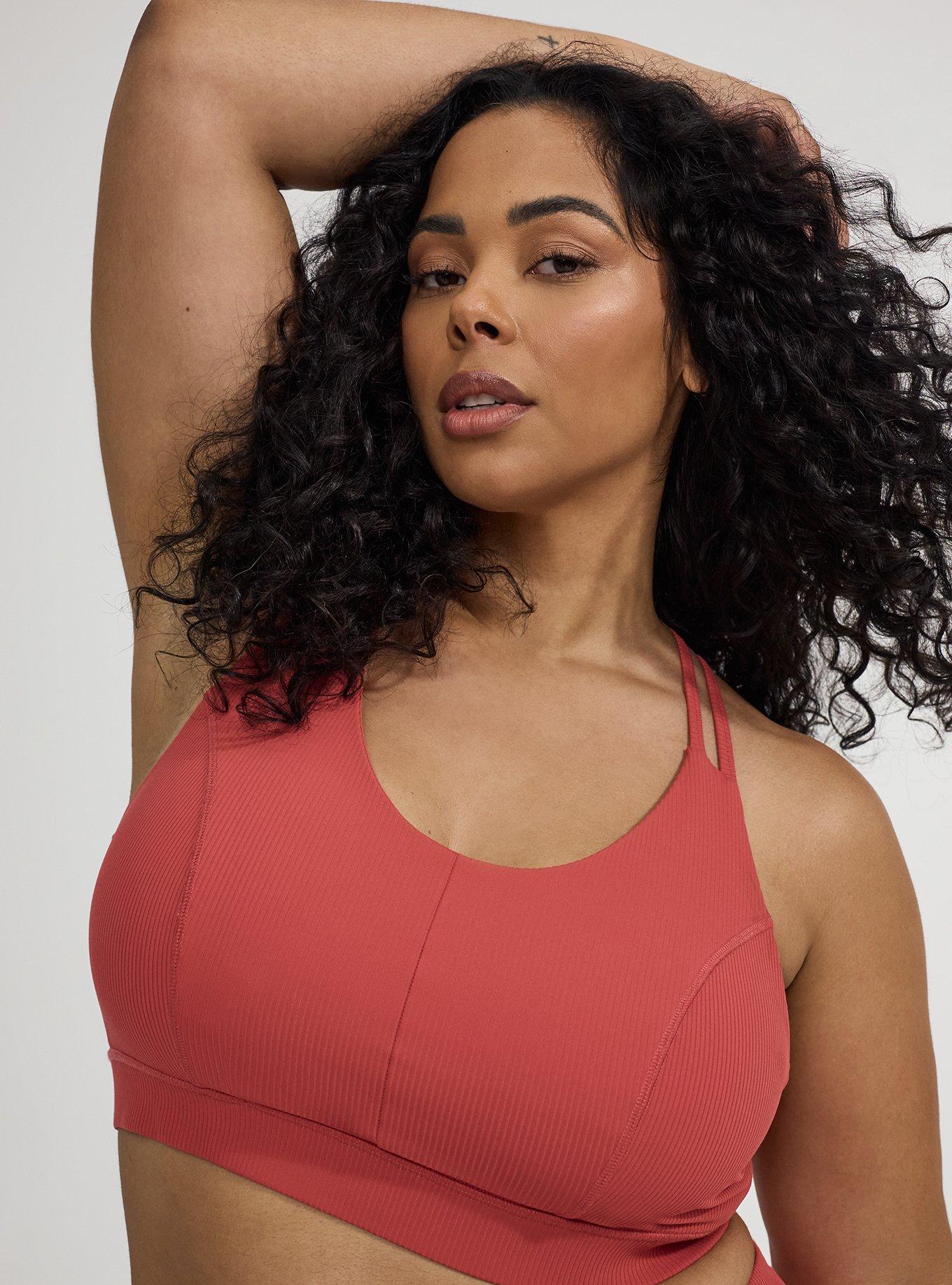 TRU Low Impact Wireless Rib Active Bra, HOLLY BERRY, alternate