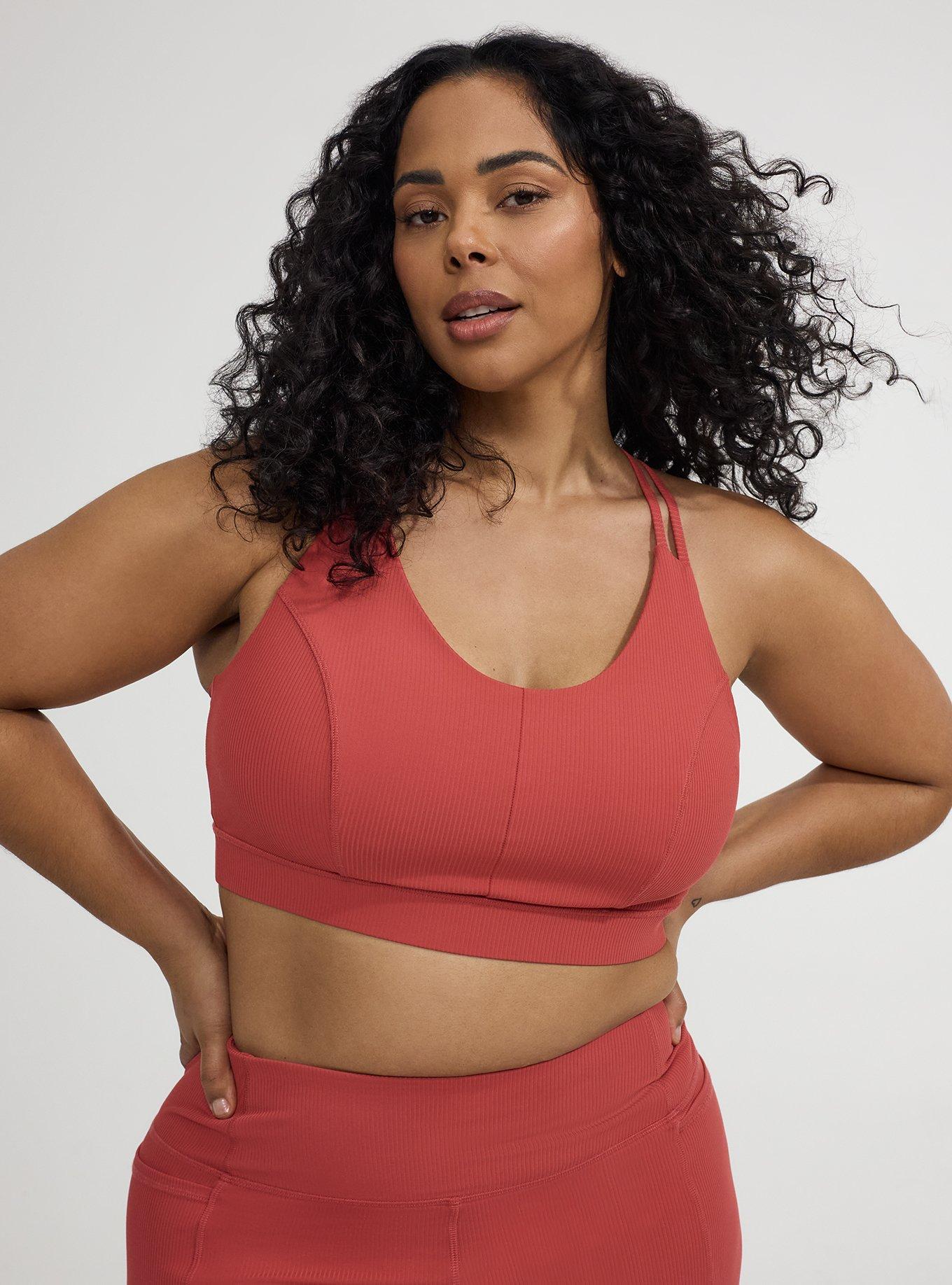 TRU Low Impact Wireless Rib Active Bra, HOLLY BERRY, hi-res