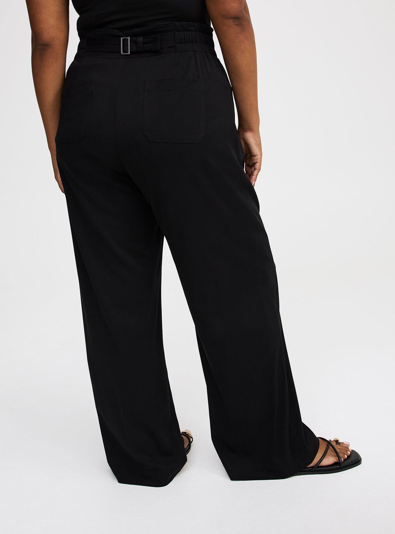 Wide Leg Stretch Challis High-Rise Pant