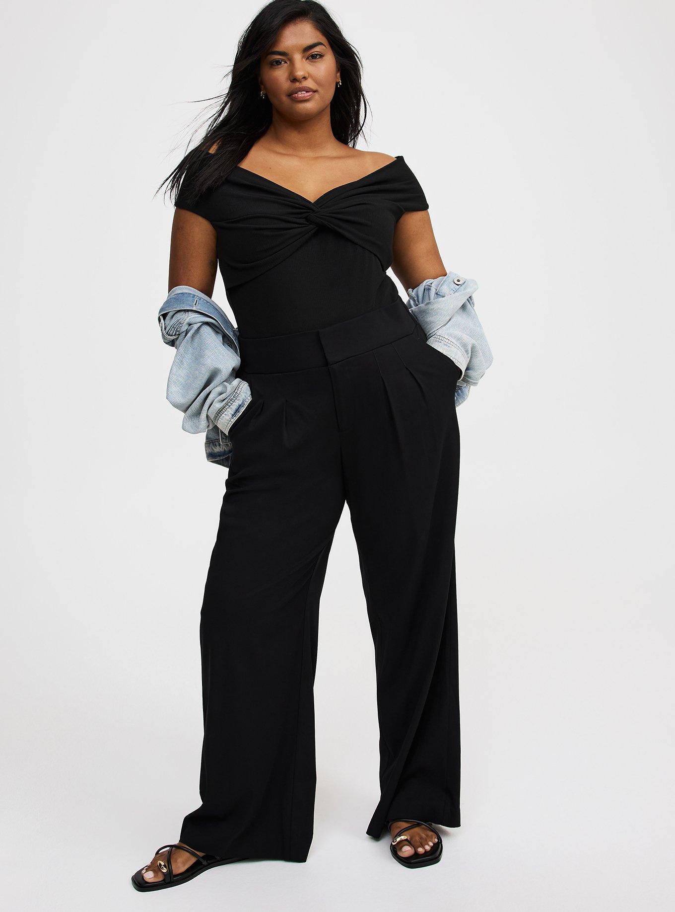 Wide Leg Stretch Challis High-Rise Pant