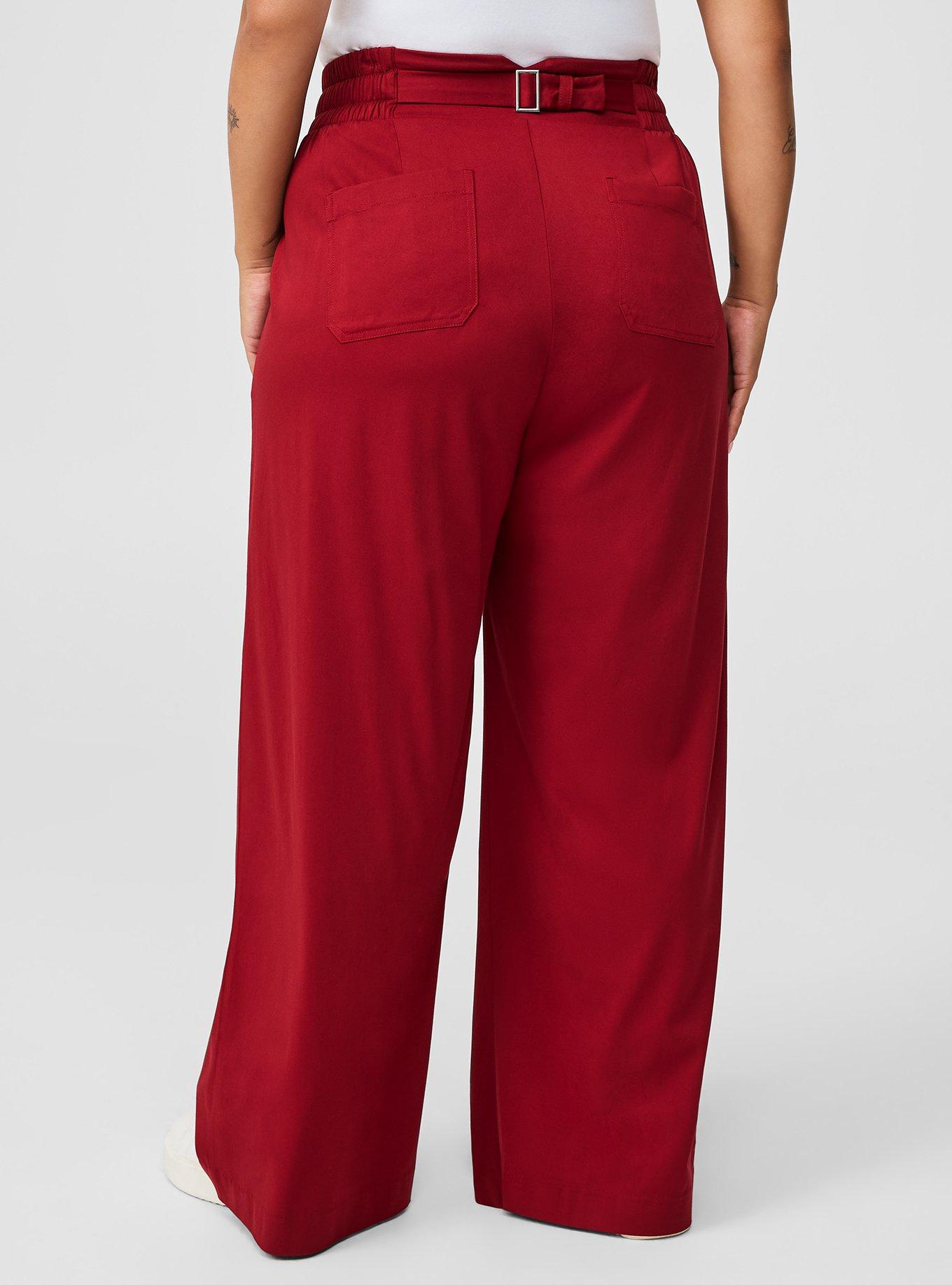 Wide Leg Stretch Challis High-Rise Pant