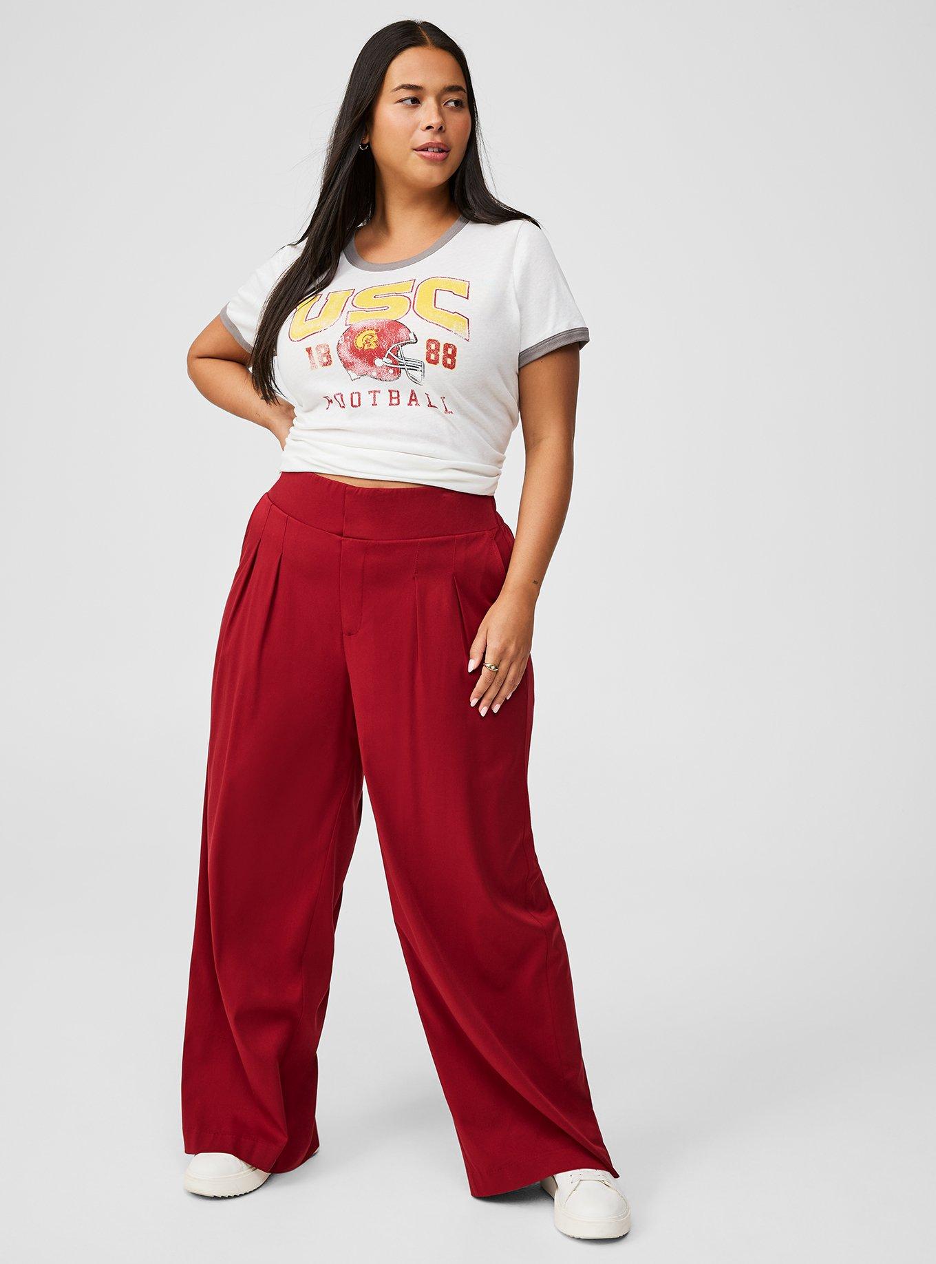 Wide Leg Stretch Challis High-Rise Pant