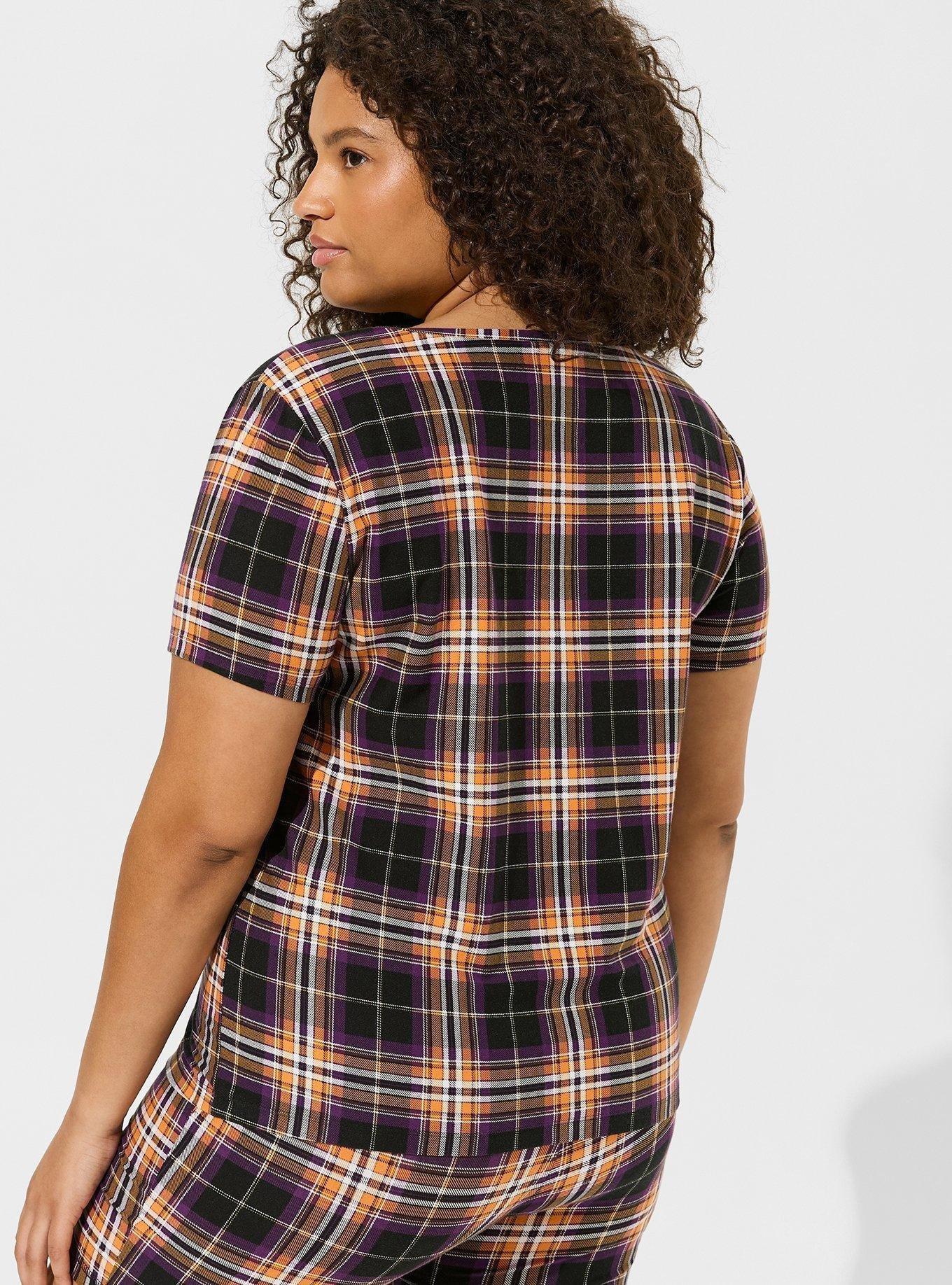 Foxy Henley Sleep Tee, NEXT TARTAN PLAID, alternate