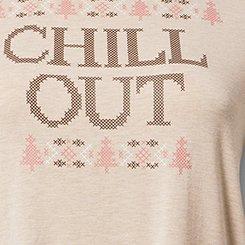 Classic Super Soft Sleep Tee, CHILL OUT WINTER DARK OATMEAL, swatch
