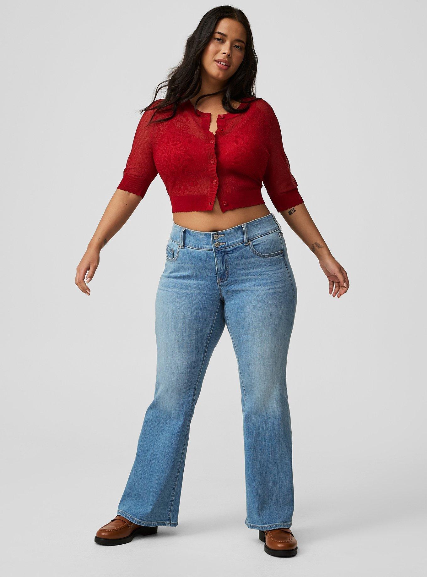 Pointelle Lace Button Front Crop Shrug