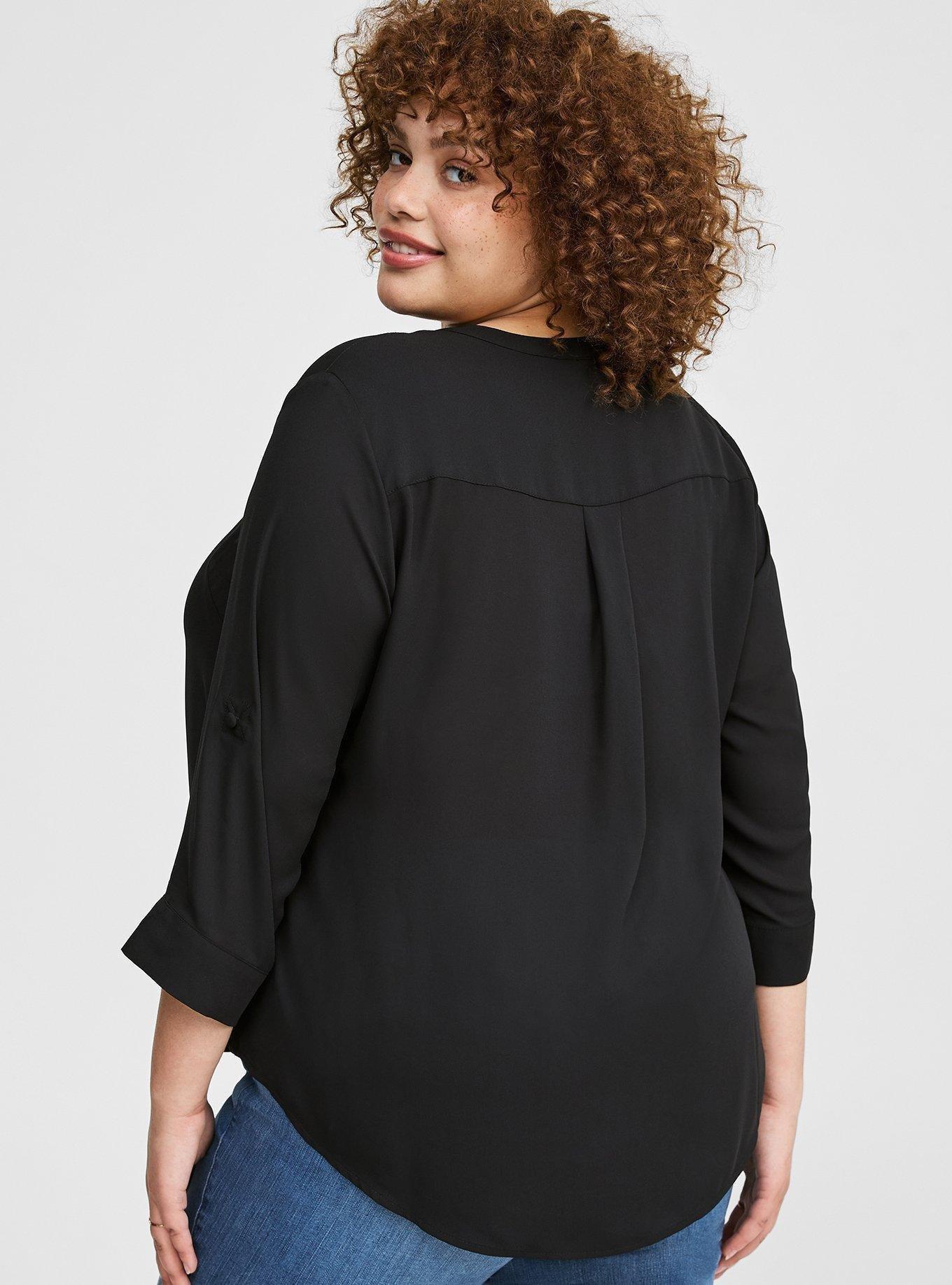 Harper 3/4 Sleeve Lace Up Blouse