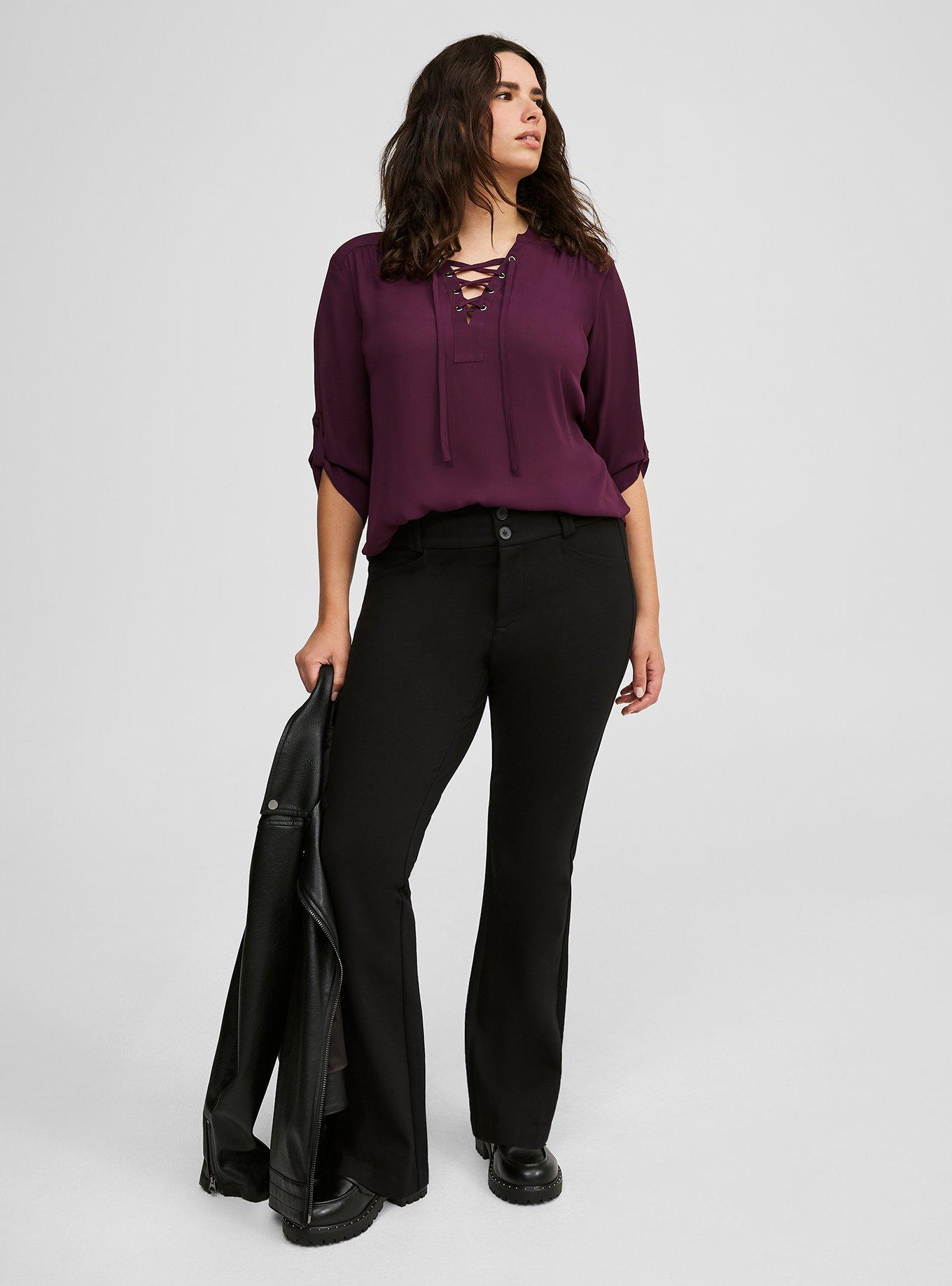 Harper 3/4 Sleeve Lace Up Blouse