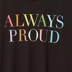 Always Proud Relaxed Fit Signature Jersey Crew Neck Tee, DEEP BLACK, swatch