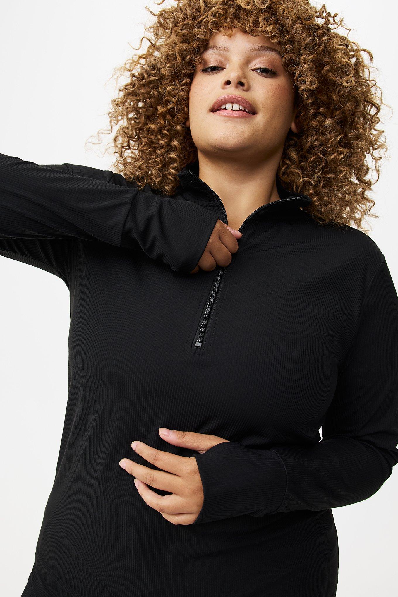 Performance Core Rib Long Sleeve Mock Neck Zip Pullover