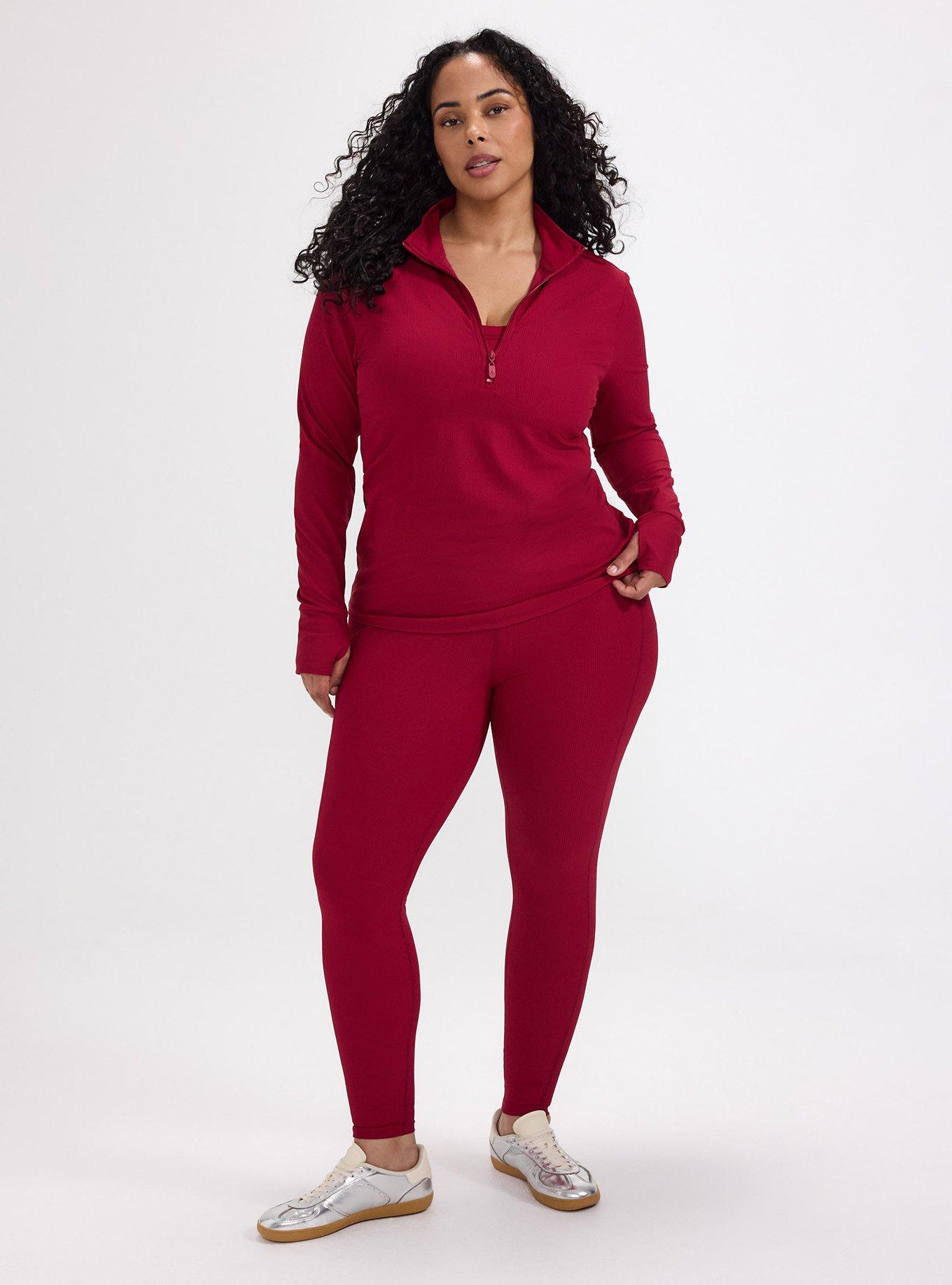 TRU Performance Rib Half-Zip Pullover, RUMBA RED, alternate
