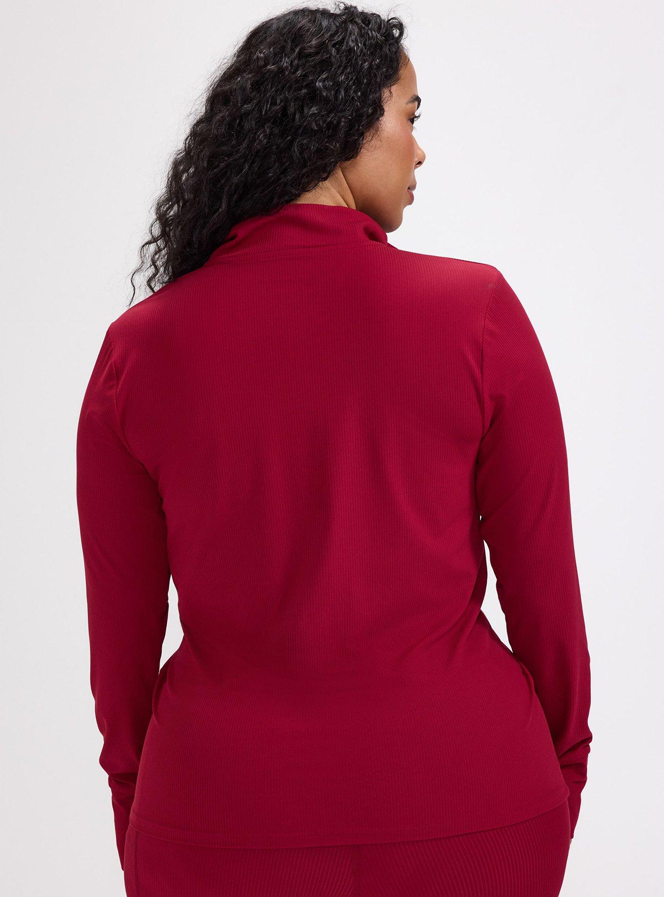 TRU Performance Rib Half-Zip Pullover, RUMBA RED, alternate