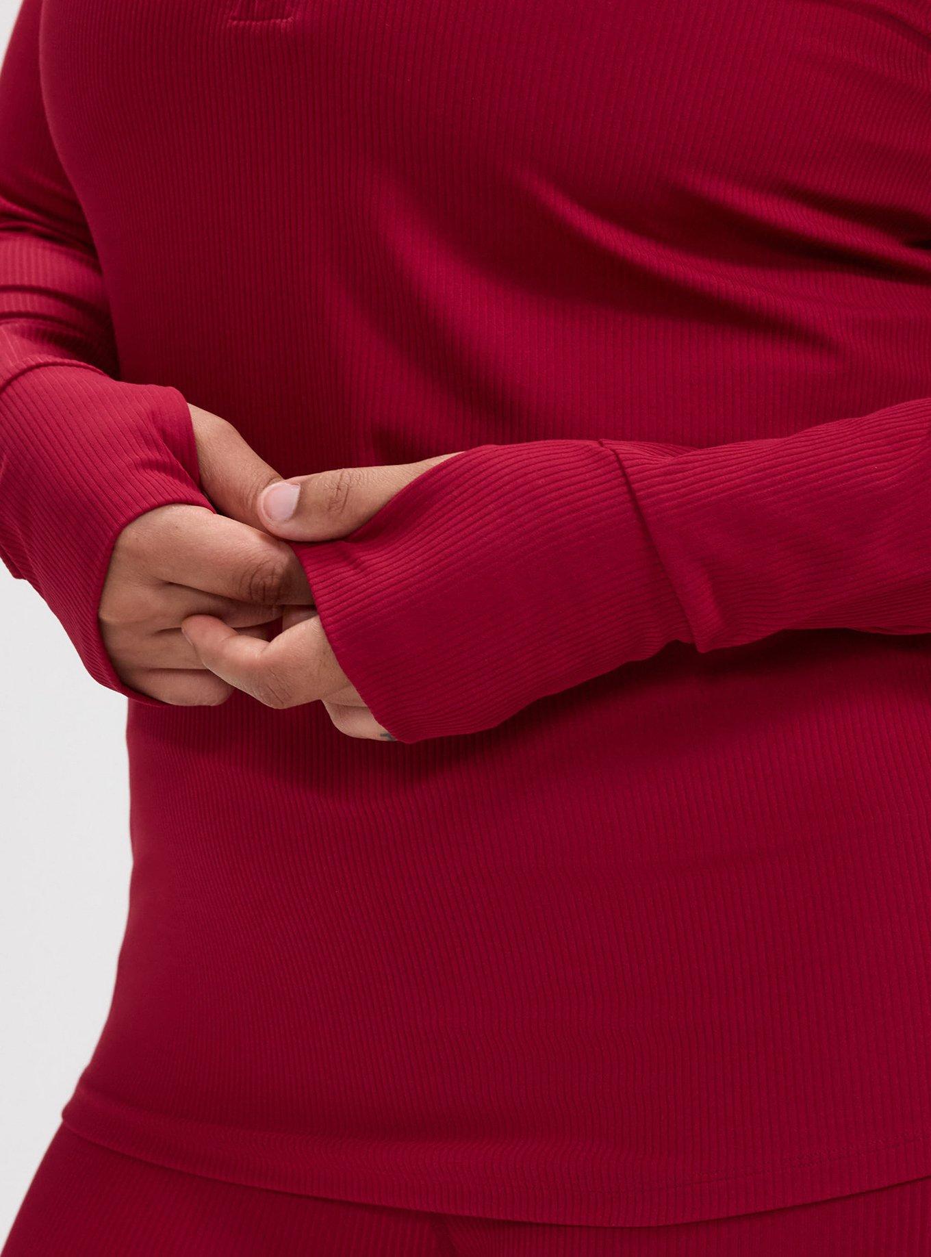 TRU Performance Rib Half-Zip Pullover, RUMBA RED, alternate