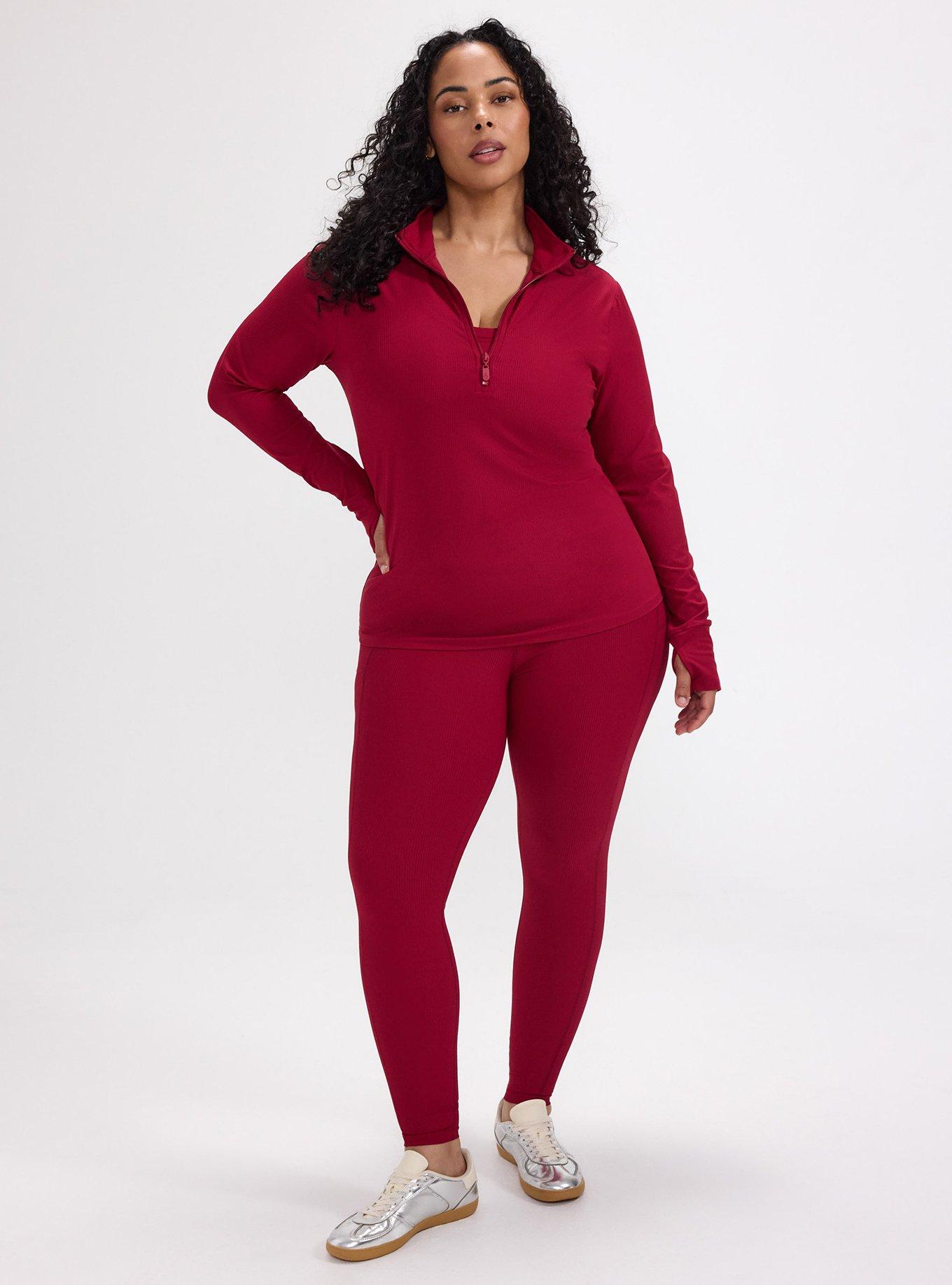 TRU Performance Rib Half-Zip Pullover, RUMBA RED, alternate