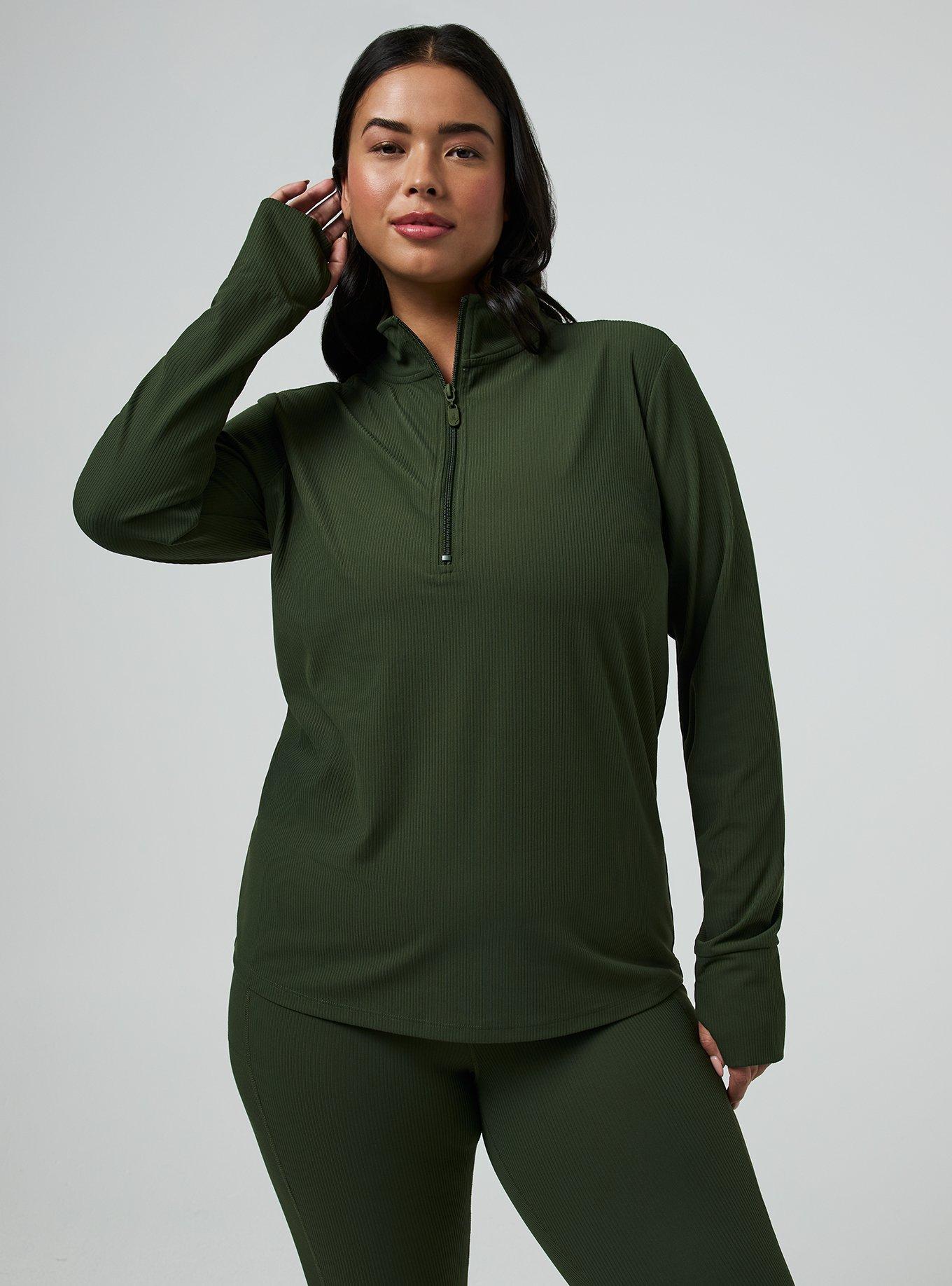 Plus Size - TRU Performance Rib Half-Zip Pullover - Torrid