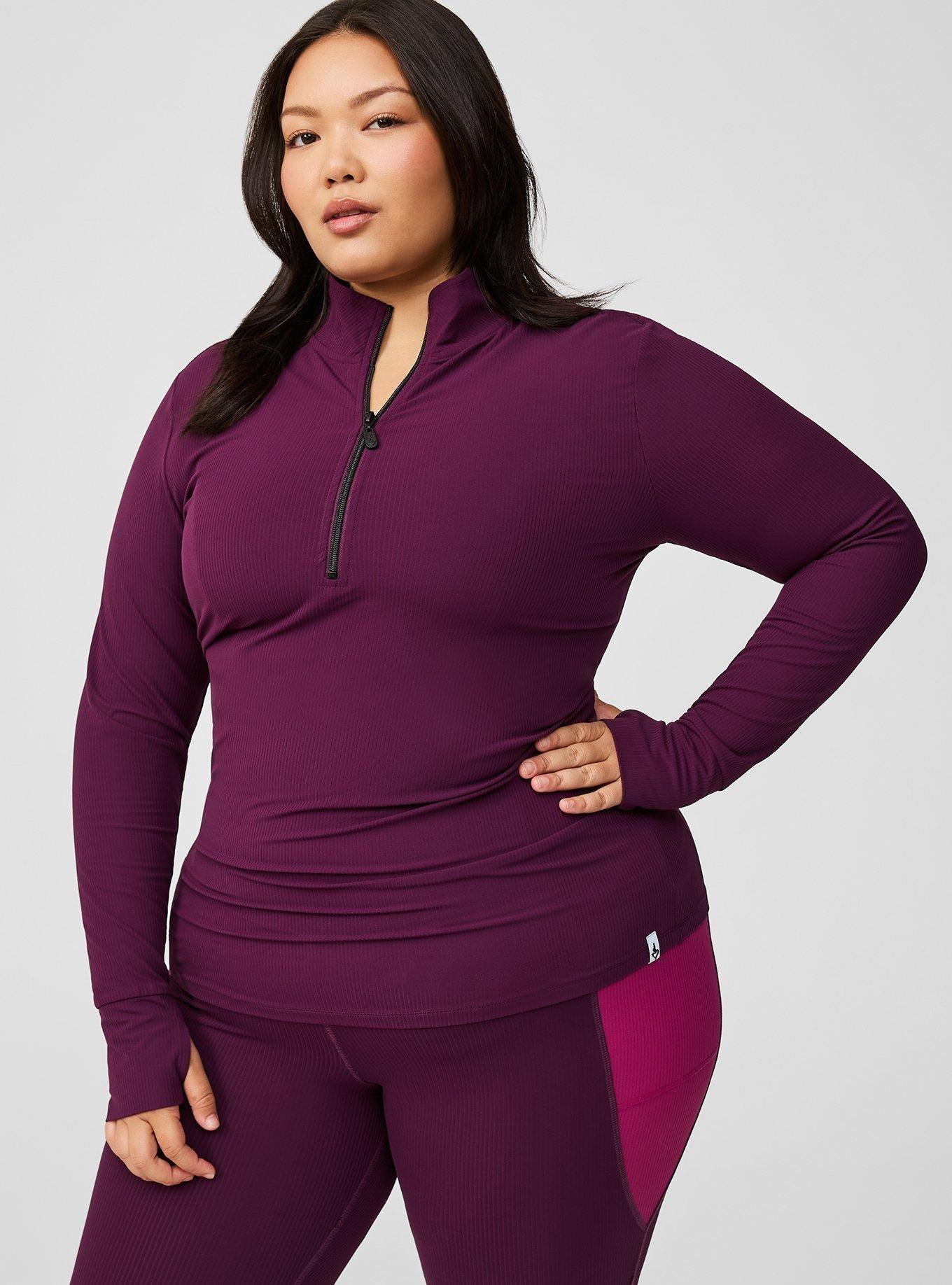 Performance Rib Long Sleeve Mock Neck Zip Pullover