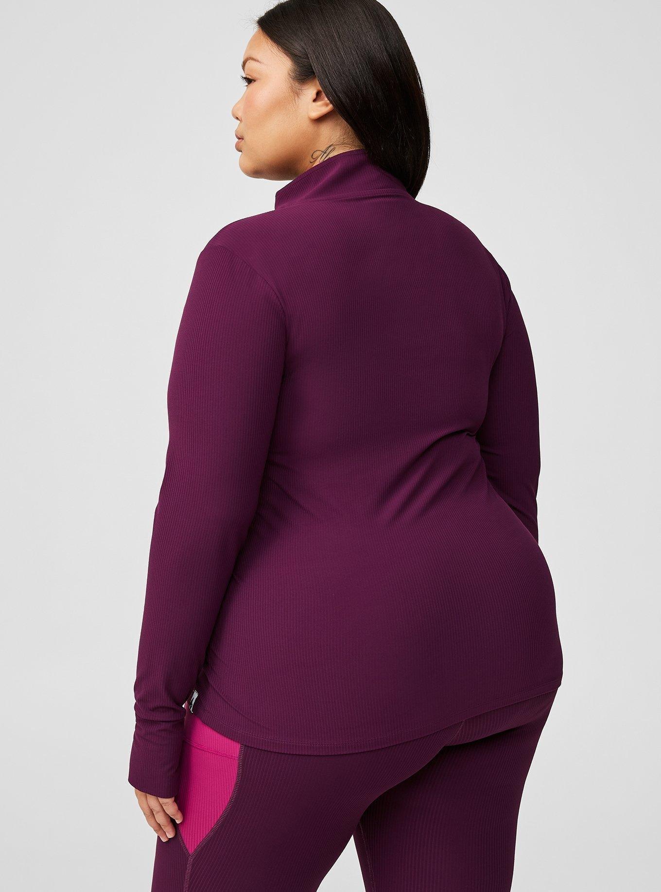 Performance Rib Long Sleeve Mock Neck Zip Pullover