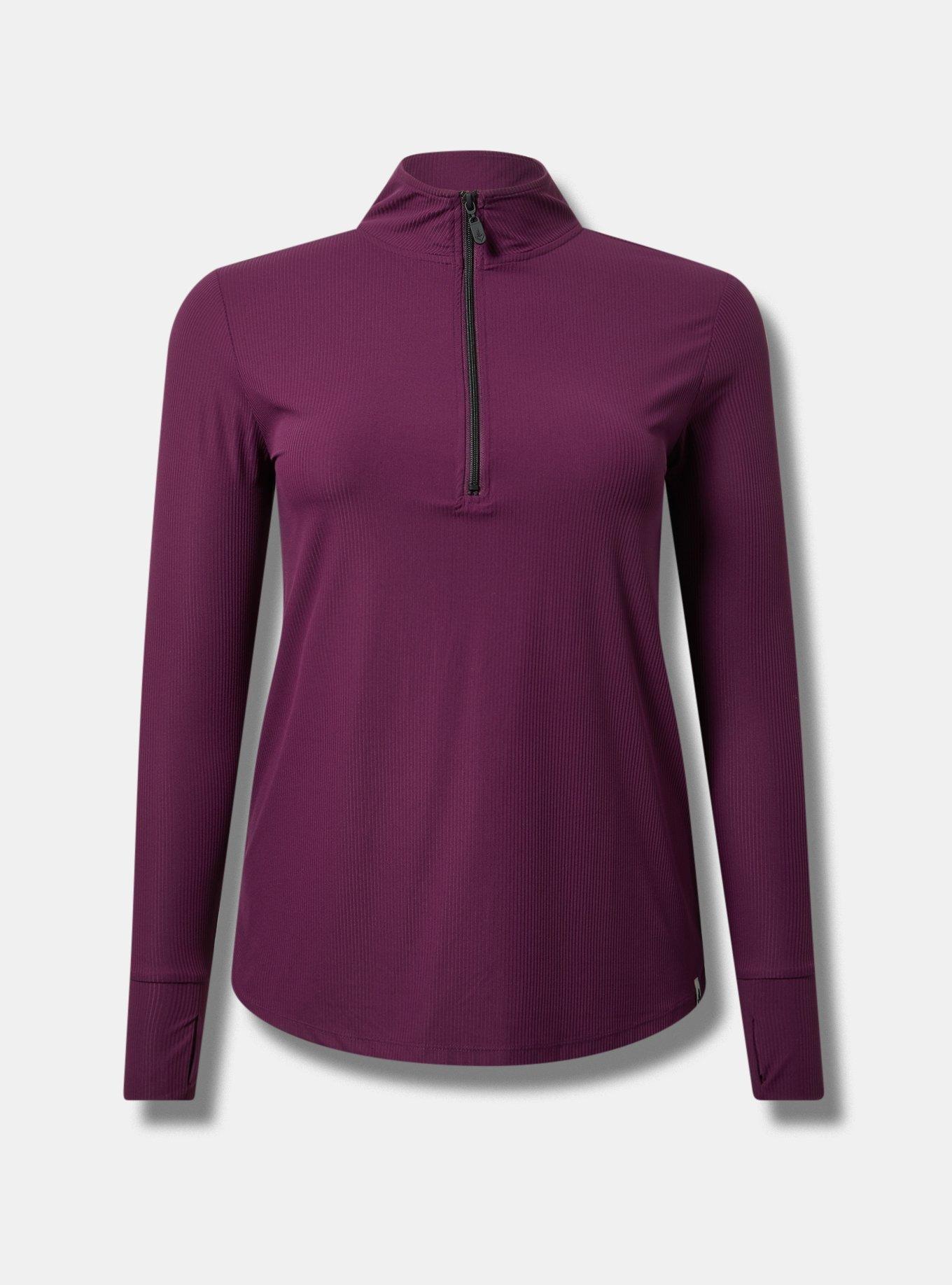 Performance Rib Long Sleeve Mock Neck Zip Pullover