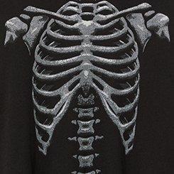 Skeleton Oversized Fit Heritage Jersey Tunic Tee, DEEP BLACK, swatch
